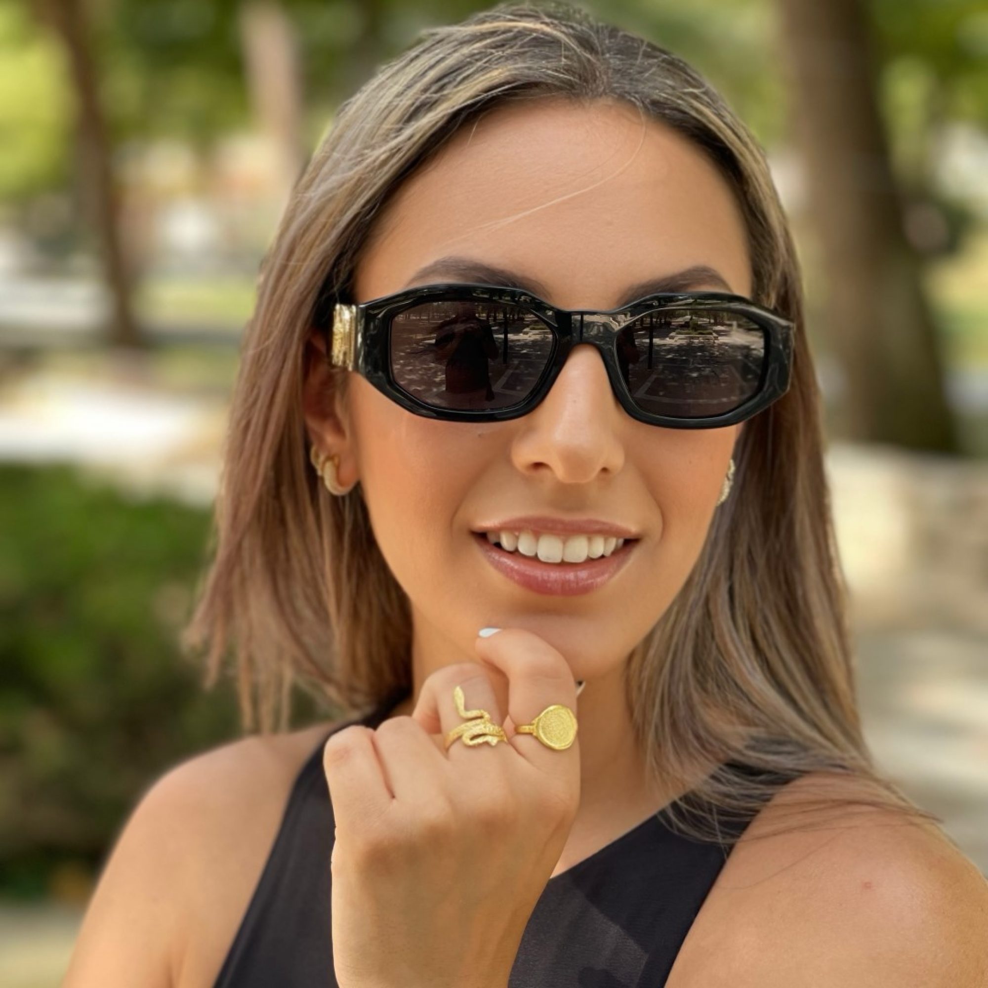 Gold plated Faistos Disc ring