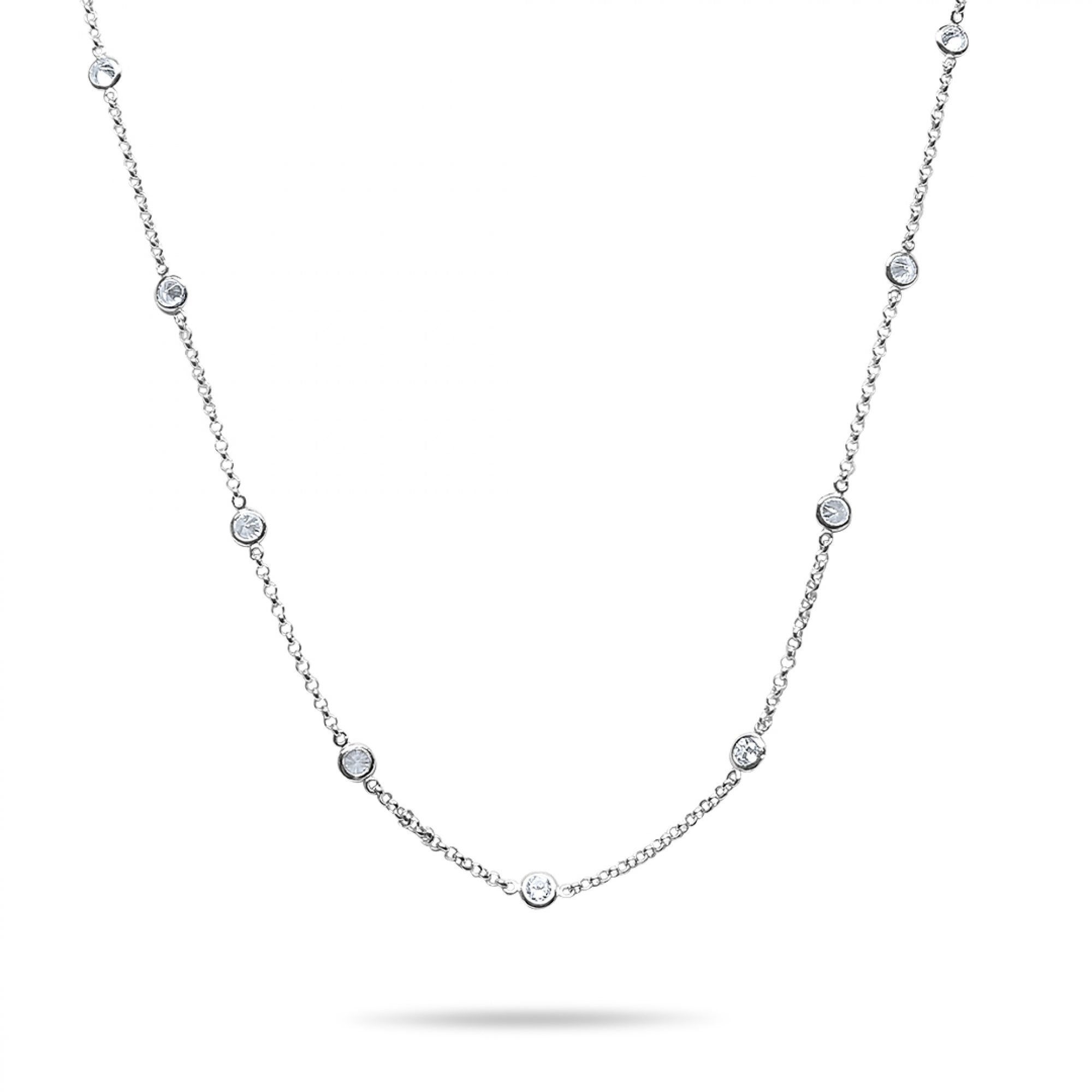 Double necklace with zircon stones