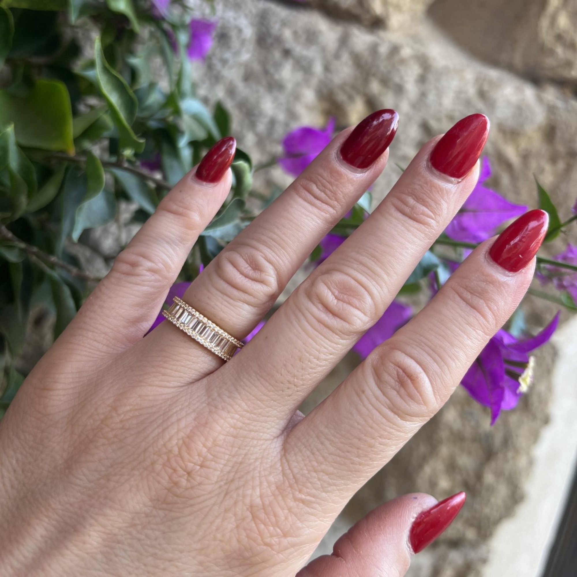 Gold plated ring with zircon stones