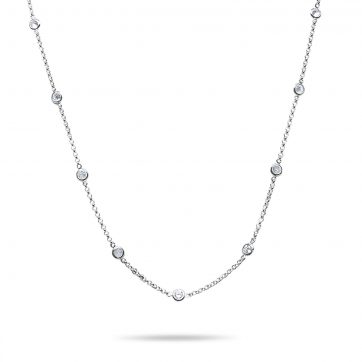 Double necklace with zircon stones