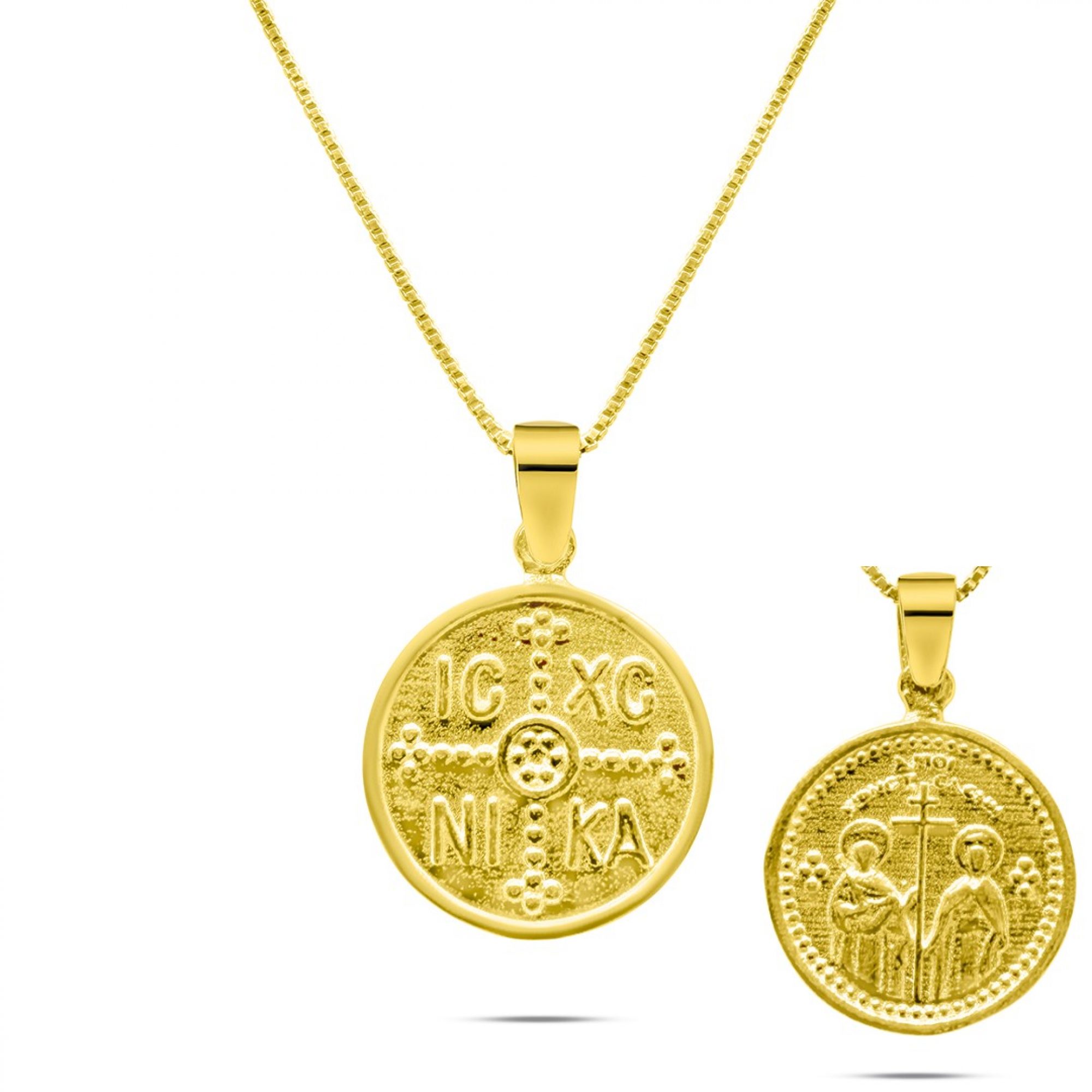 Gold plated constantine necklace