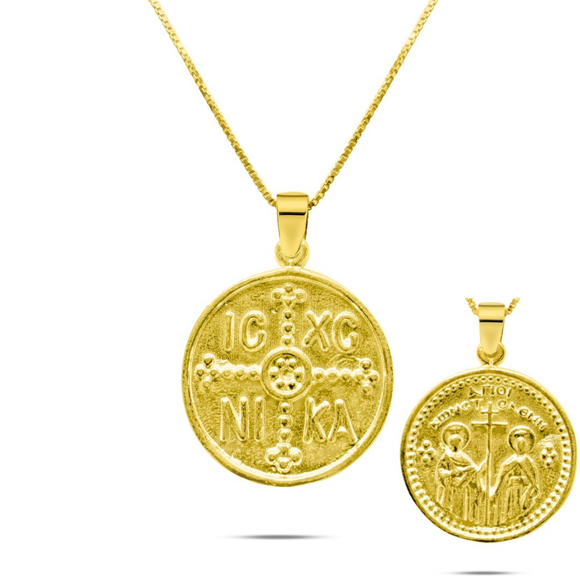 Gold plated constantine necklace