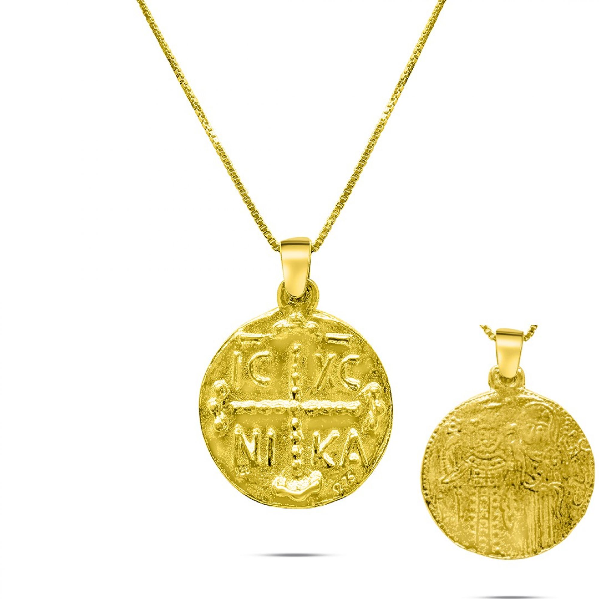 Gold plated constantine necklace