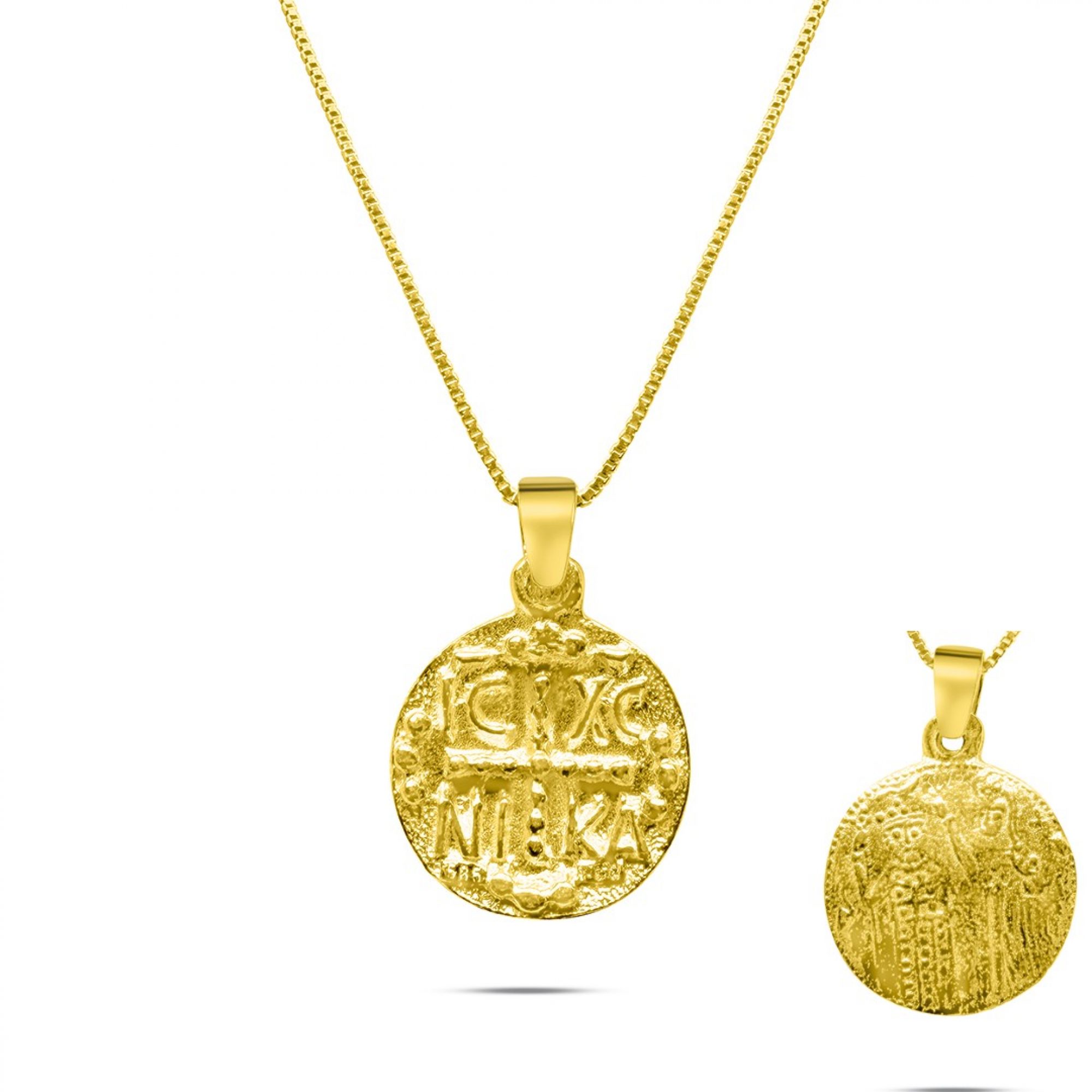 Gold plated constantine necklace