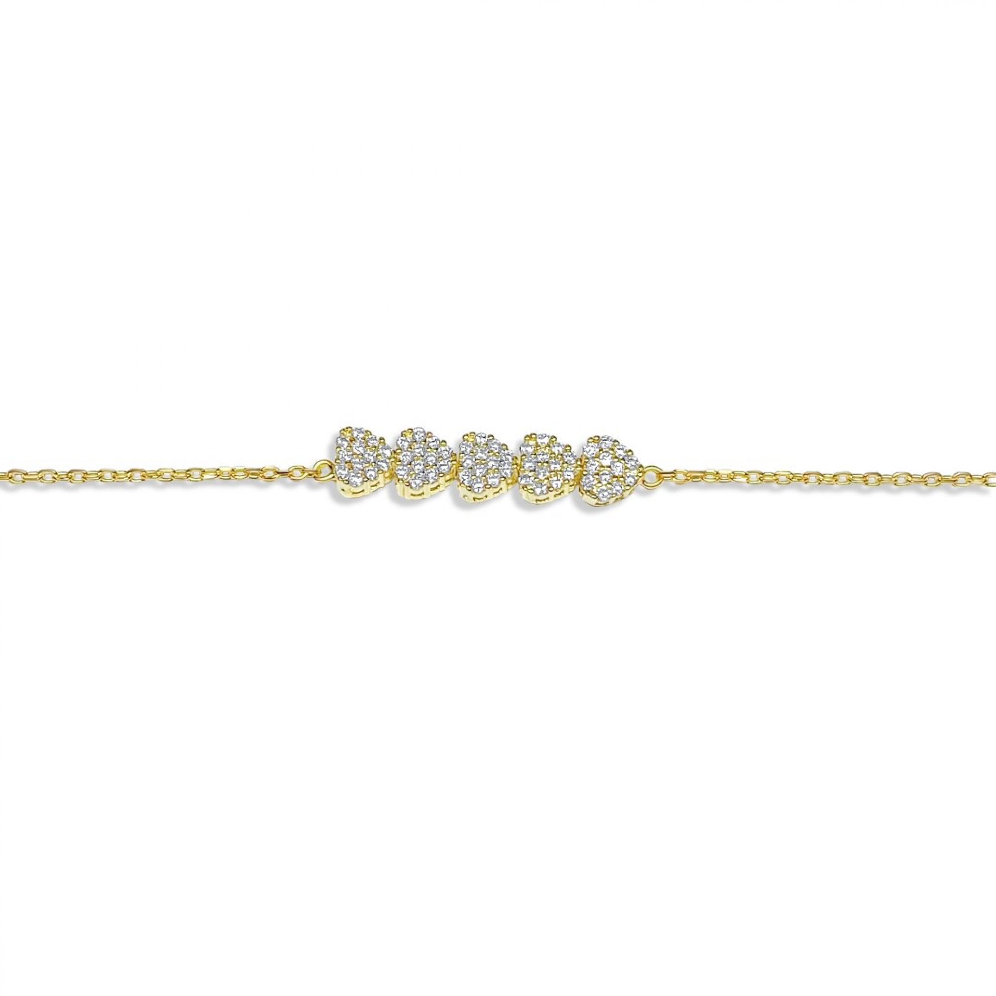 Gold plated bracelet with zircon stones