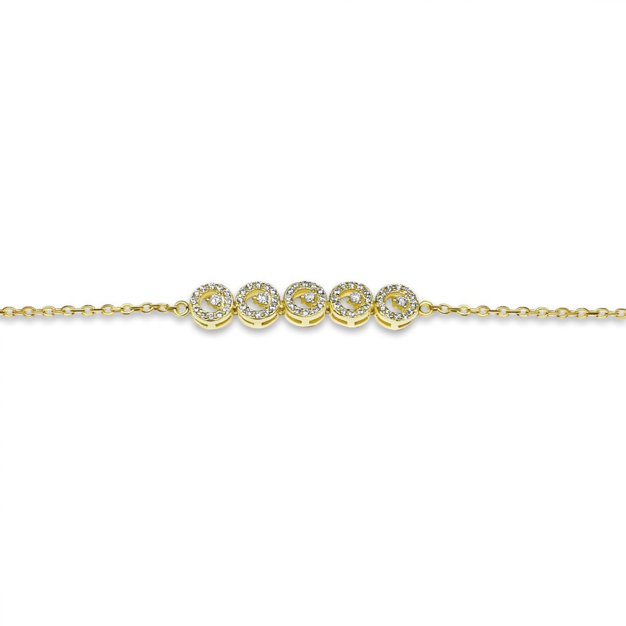 Gold plated bracelet with zircon stones