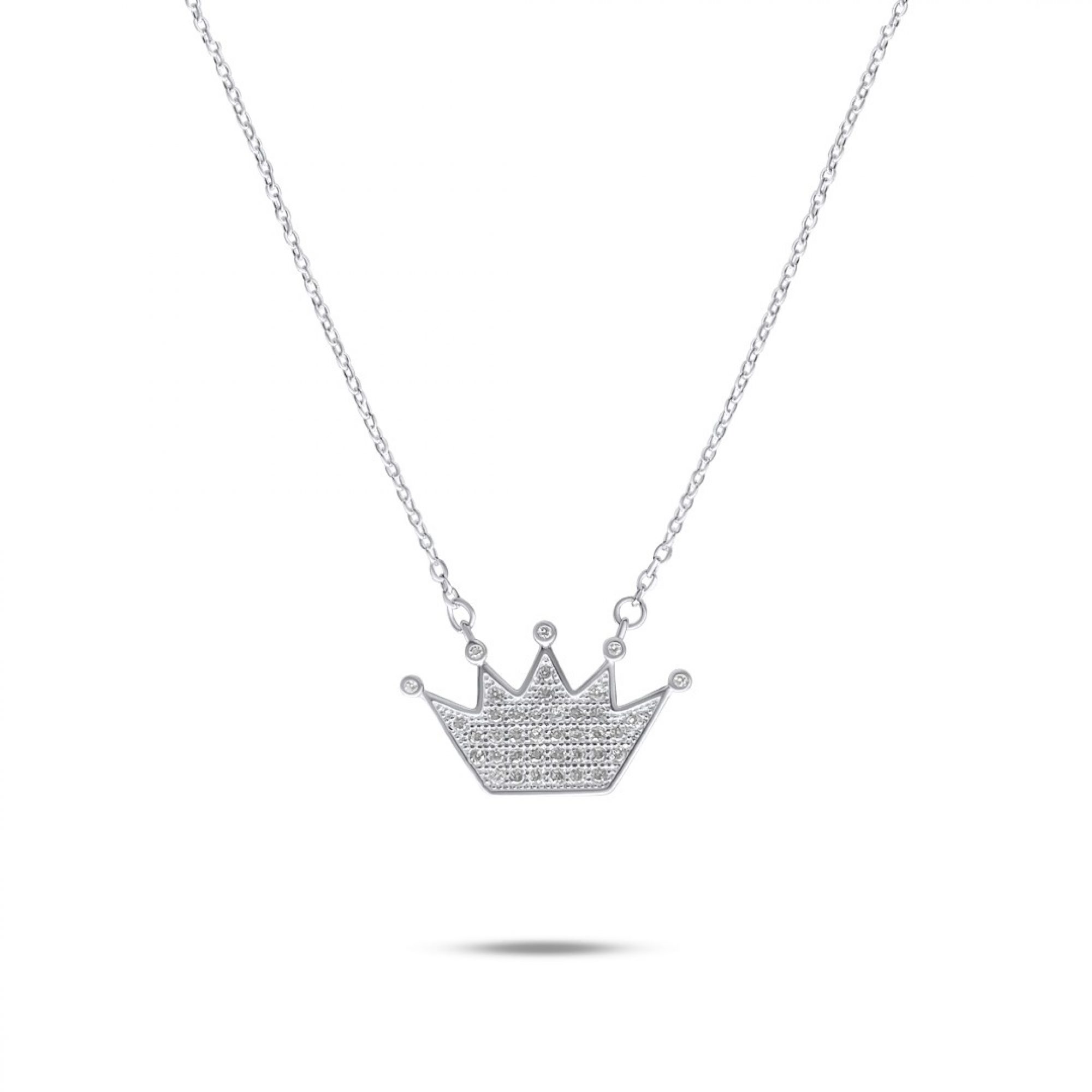 Crown necklace with zircon stones