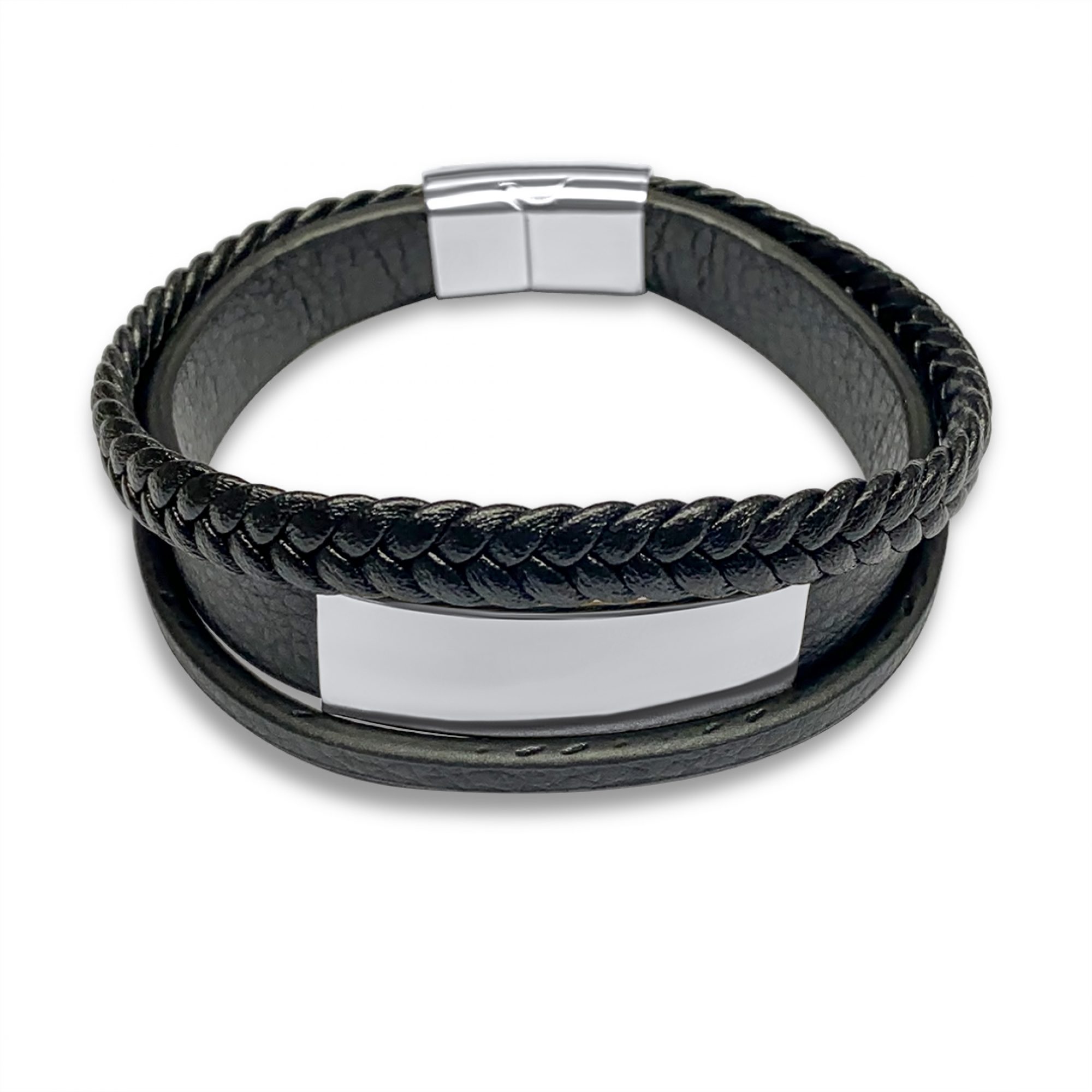 Leather-Steel bracelet