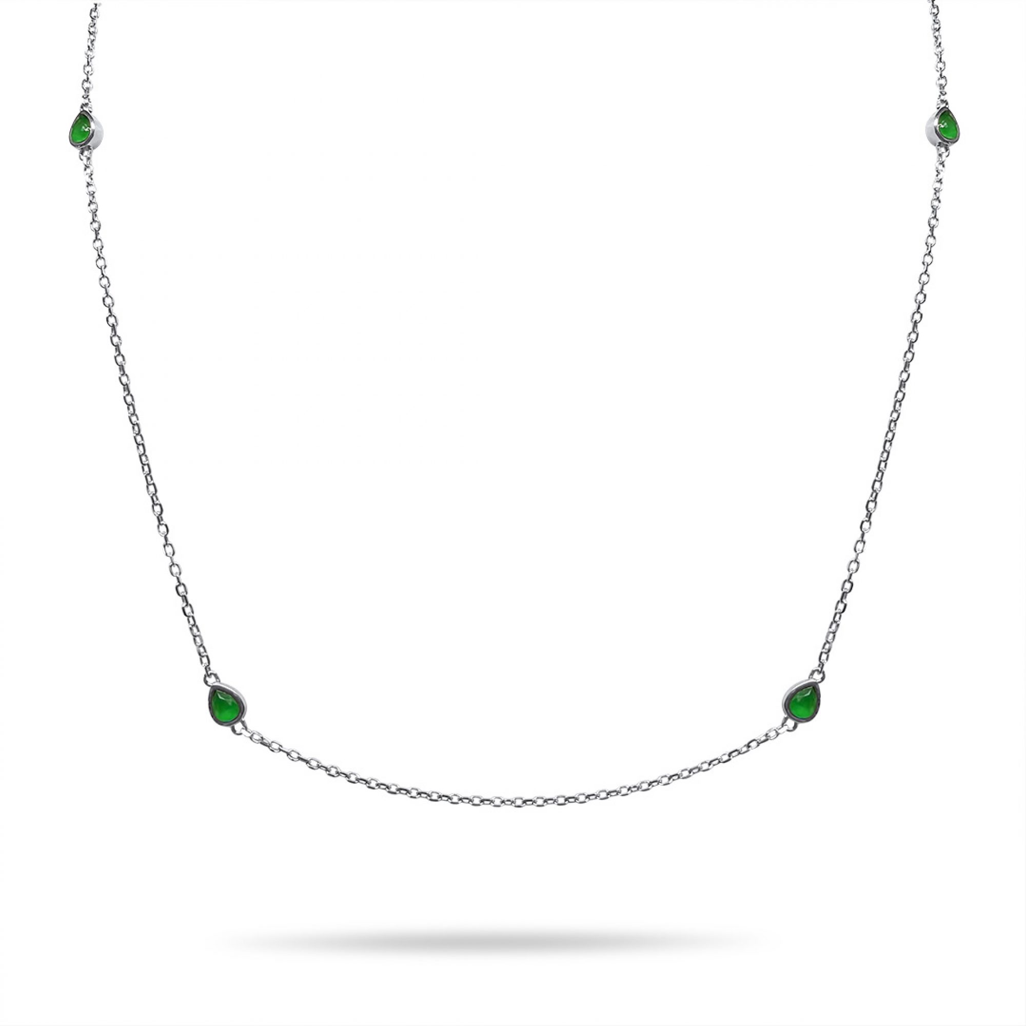 Necklace with emerald stones