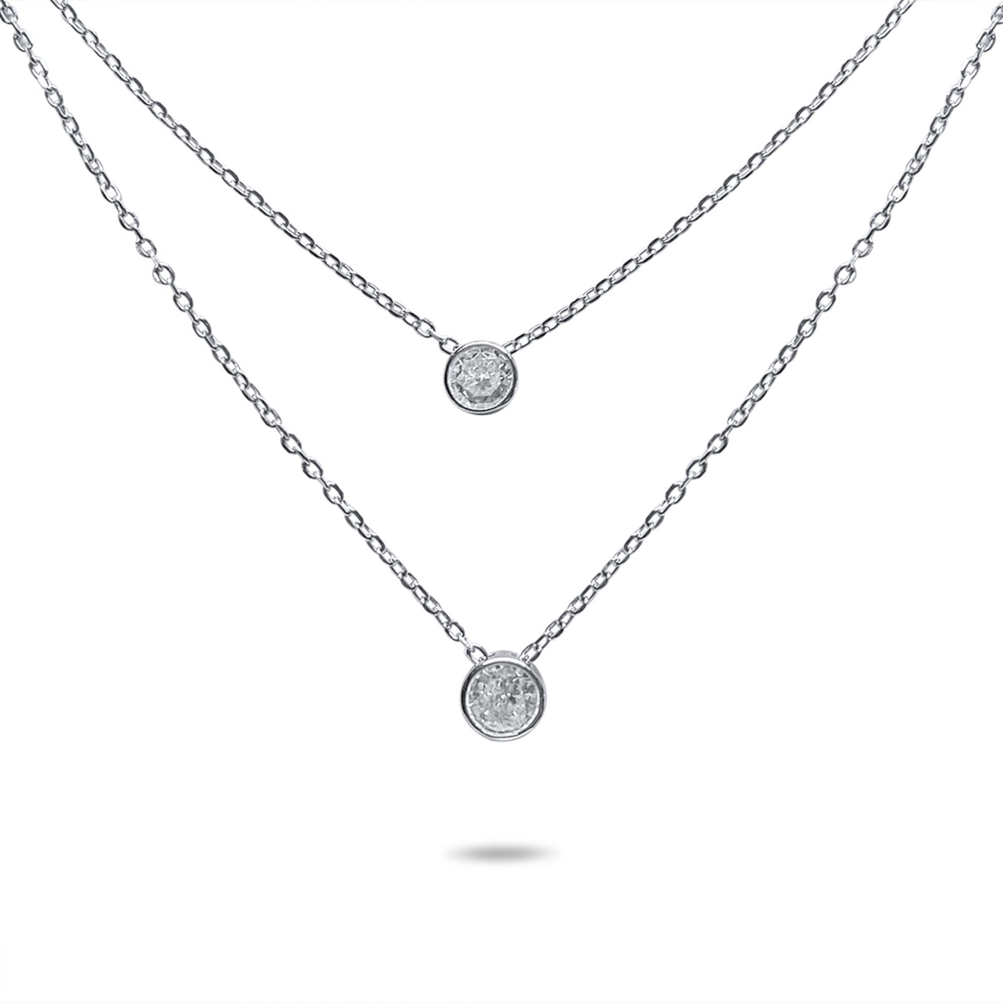 Double necklace with zircon stones