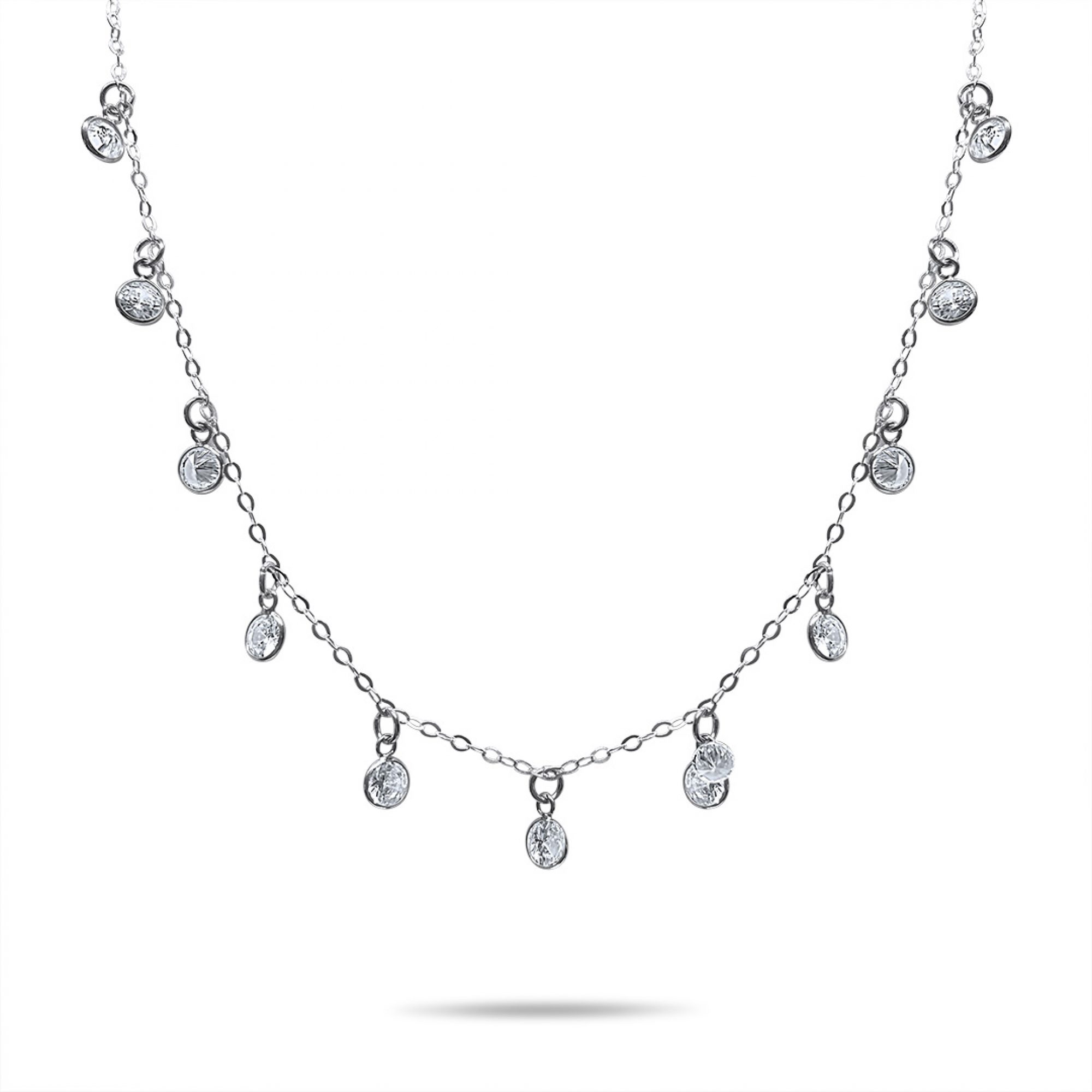 Dangle necklace with zircon stones