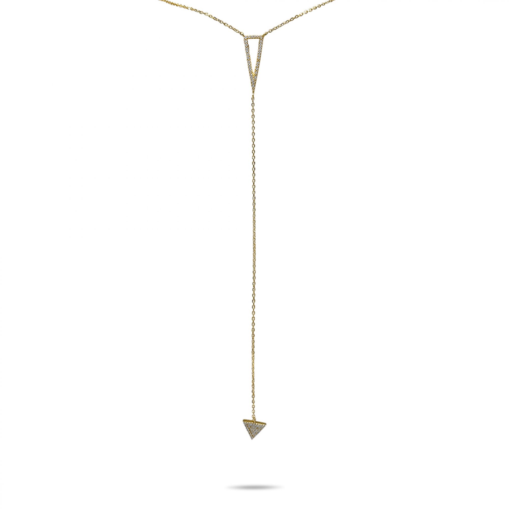 Y-style gold plated necklace 