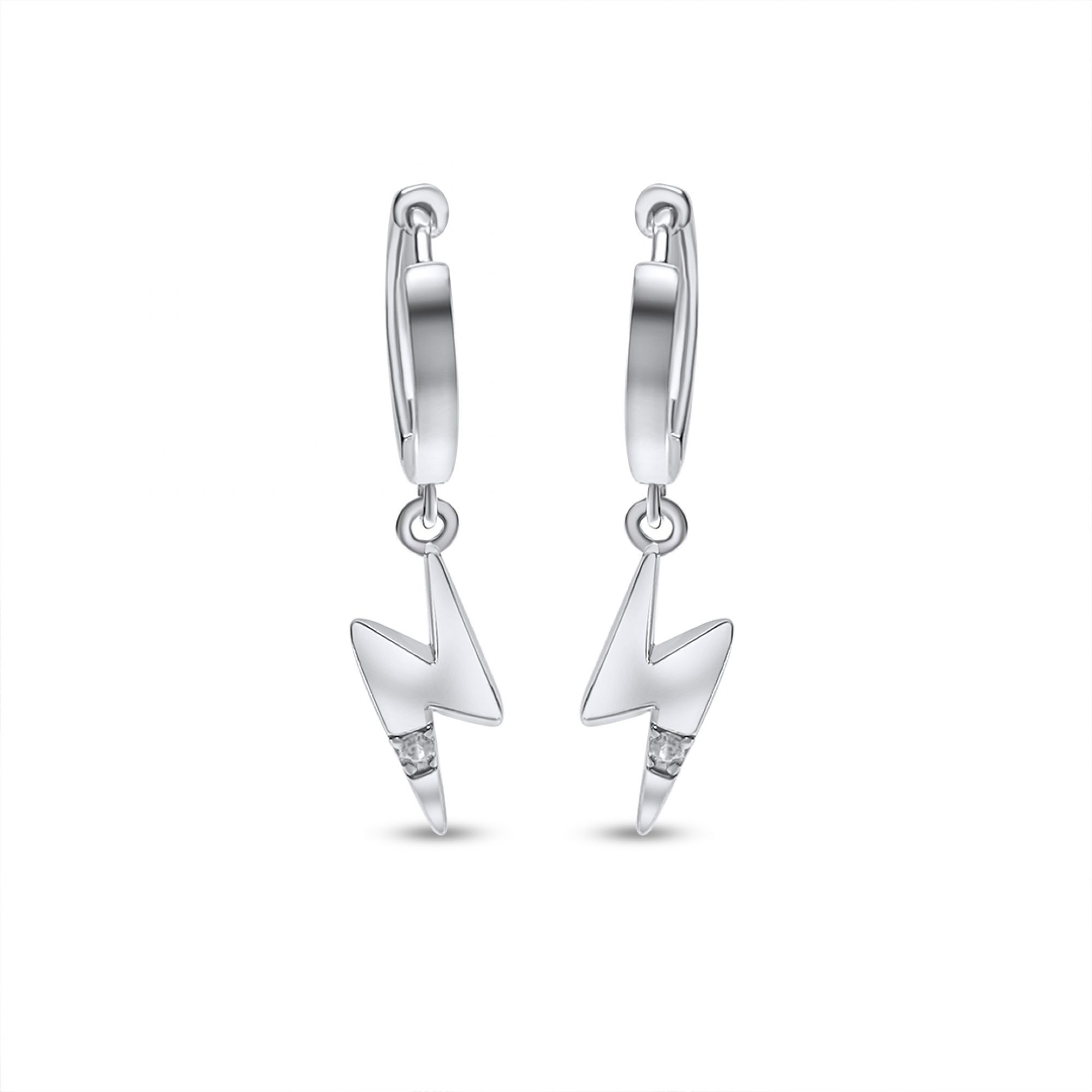 Silver earrings with zircon stones