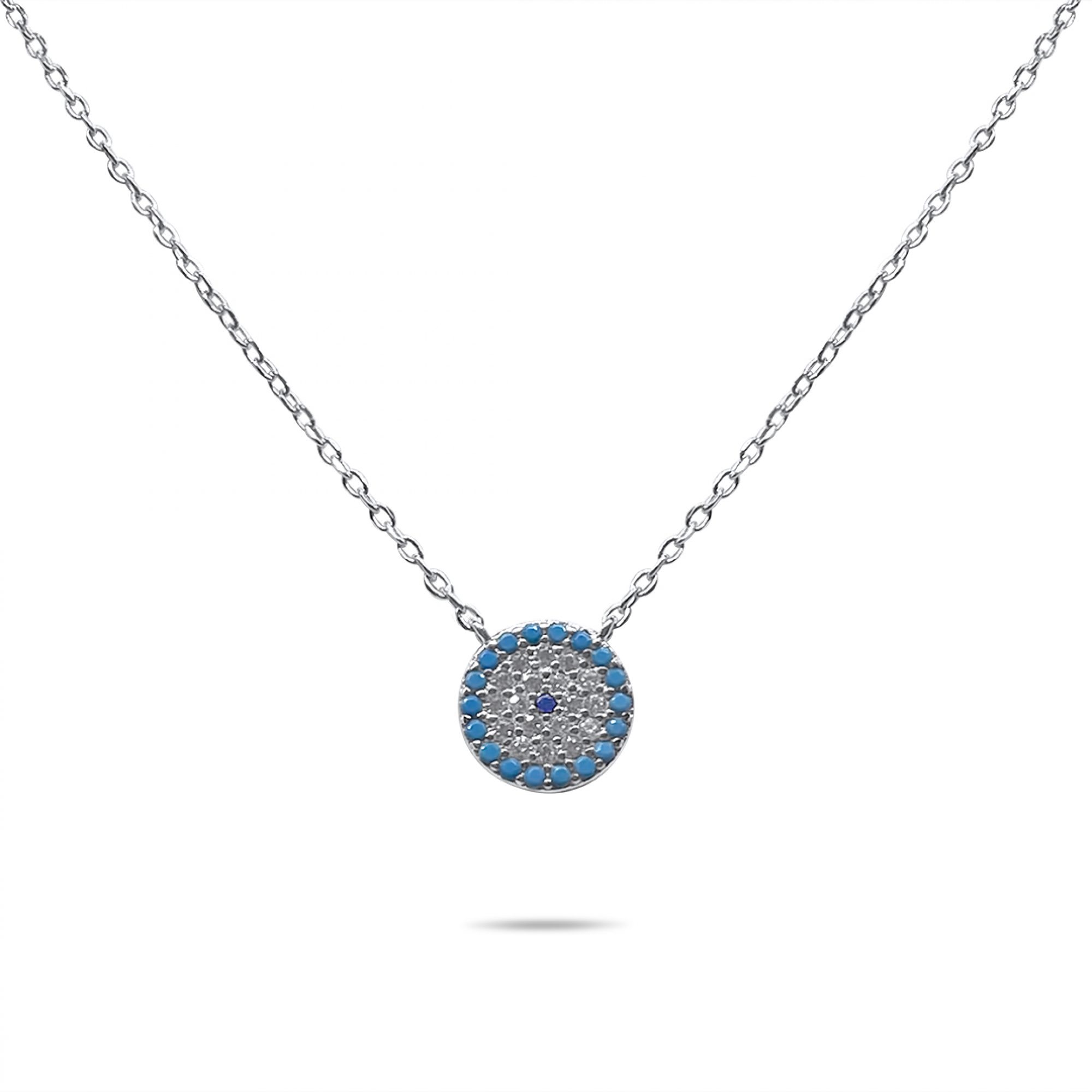 Eye necklace with zircon stones 