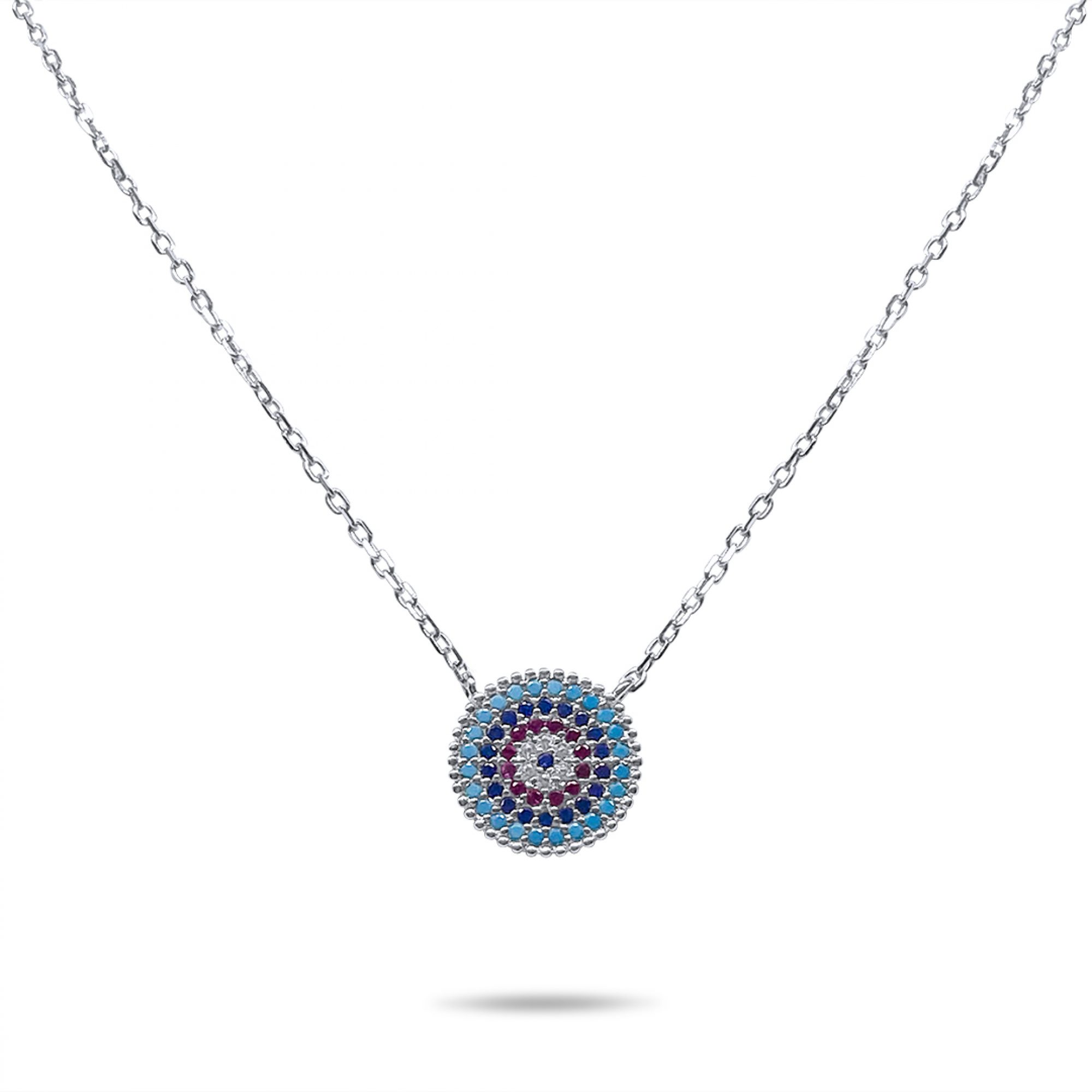 Eye necklace with zircon stones 