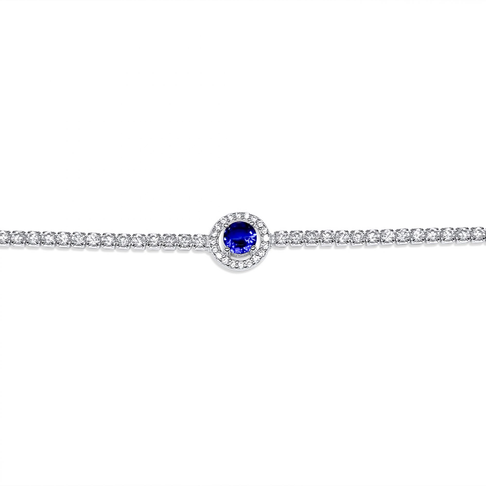 Bracelet with sapphire and zircon stones