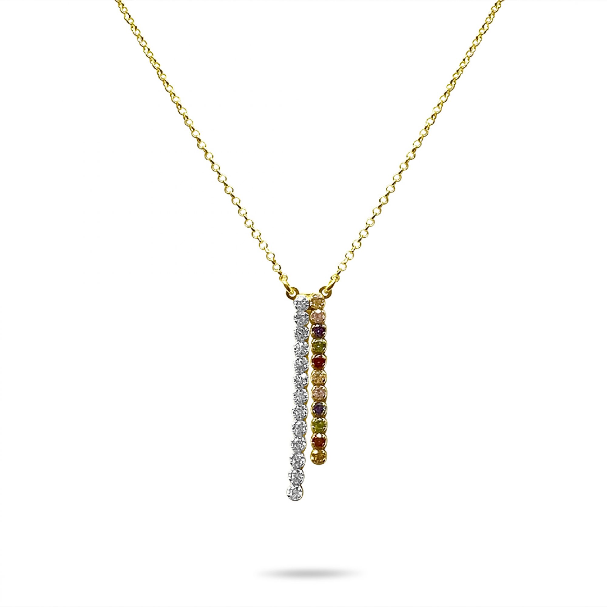 Gold plated necklace with zircon stones 