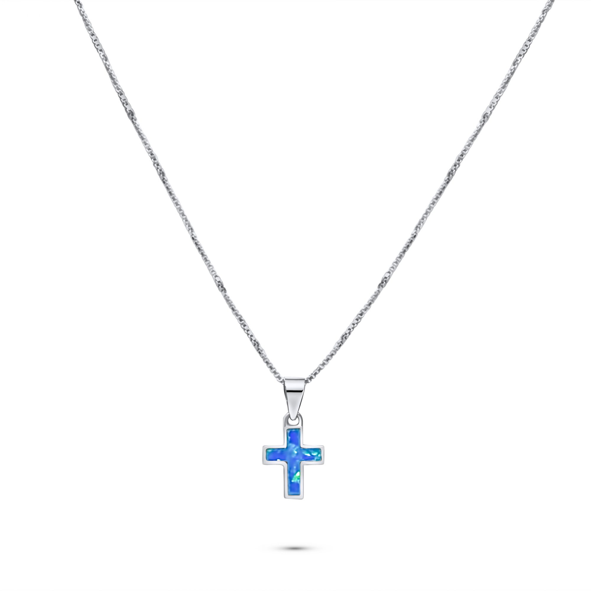 Opal cross pendant