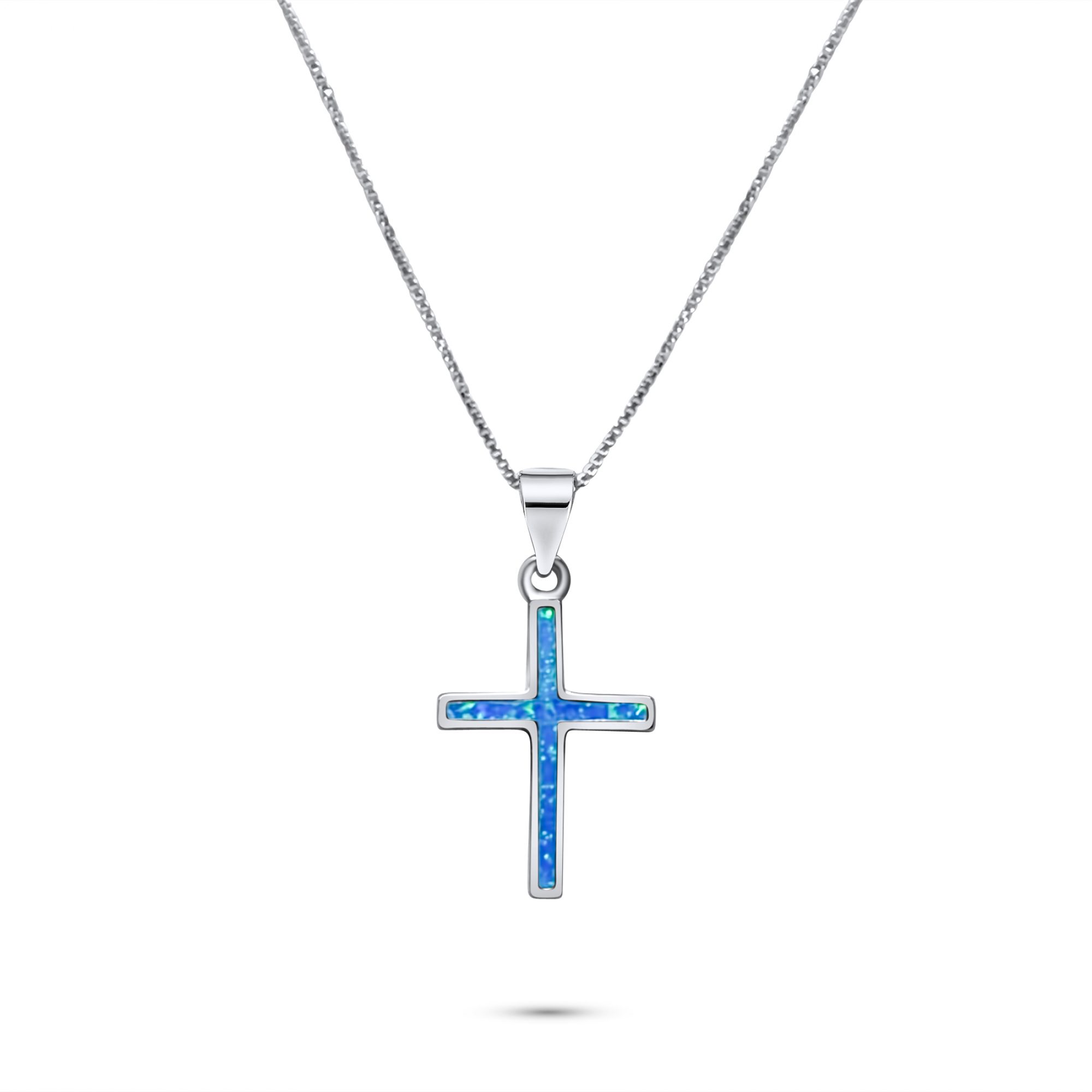 Opal cross pendant