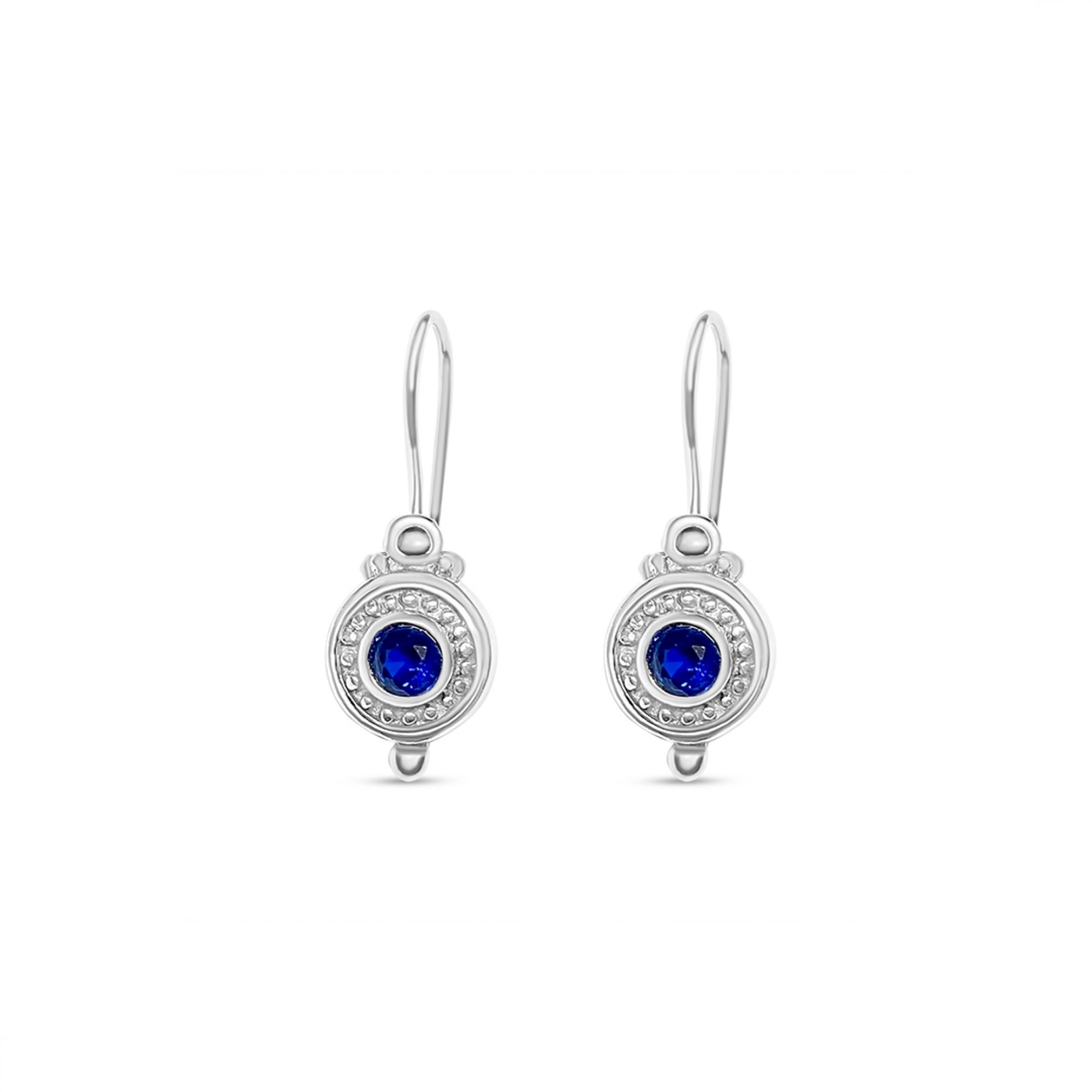 Oxidised earrings with sapphire stones