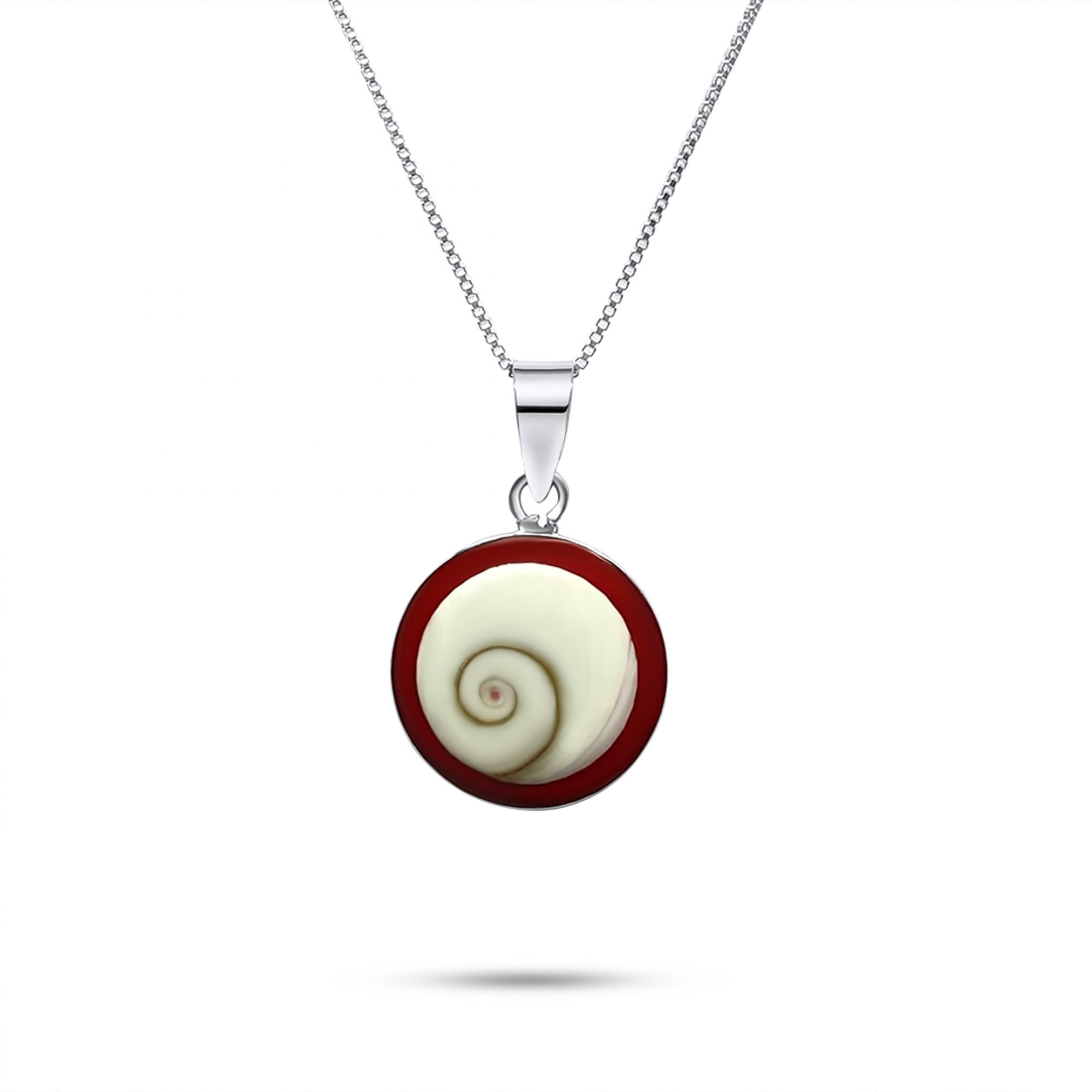 Eye of the sea and coral necklace