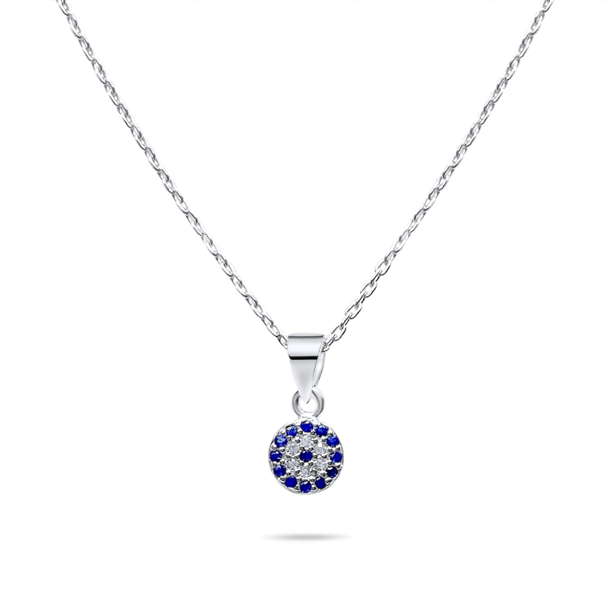 Eye pendant necklace with zircon stones