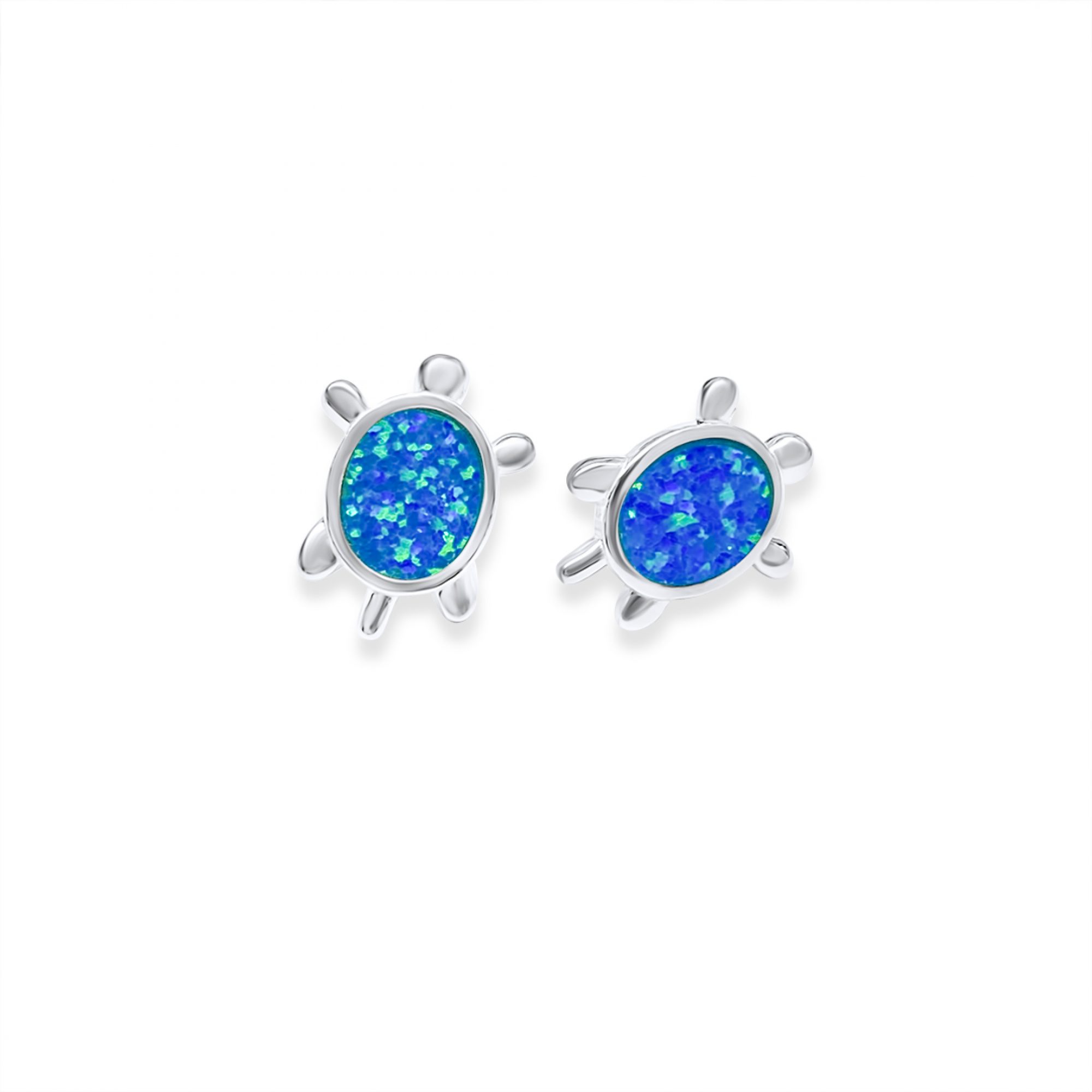 Stud turtle opal earrings 