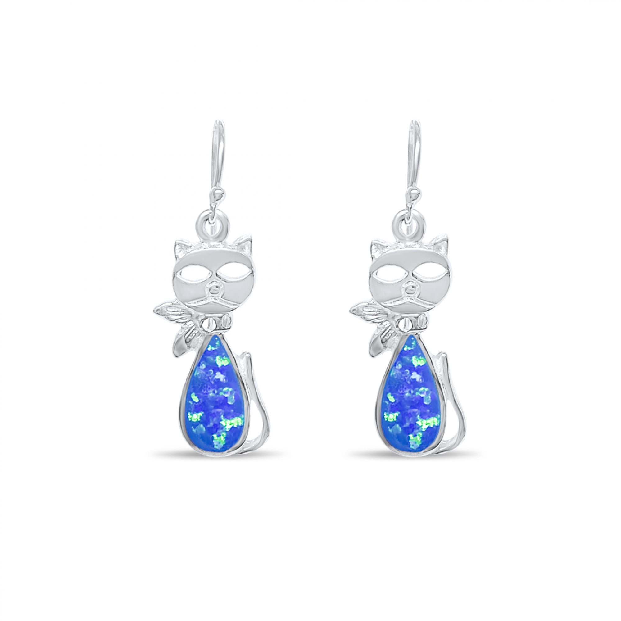 Dangle cat opal earrings 