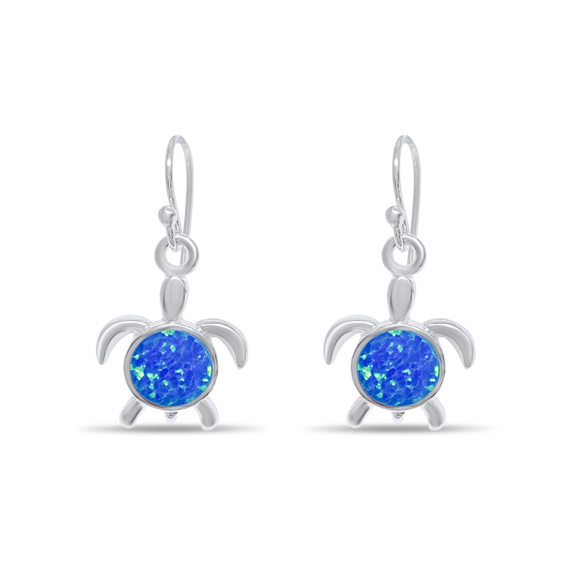 Dangle turtle opal earrings 