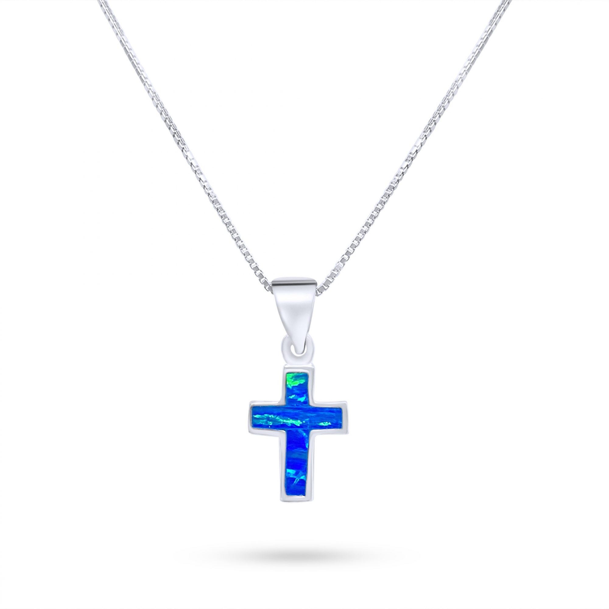 Opal cross pendant