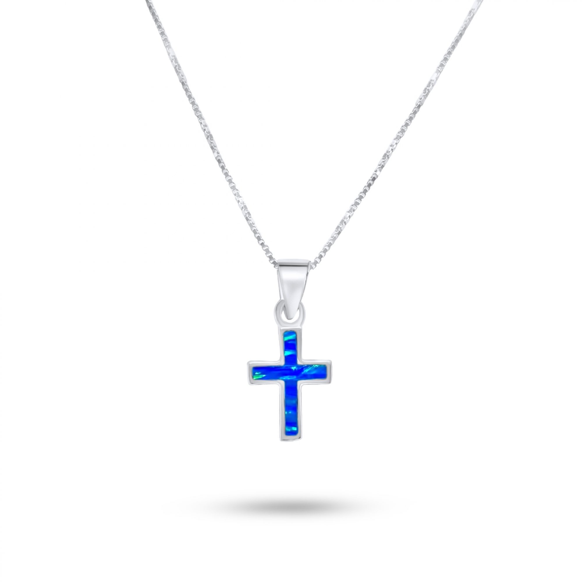 Opal cross pendant