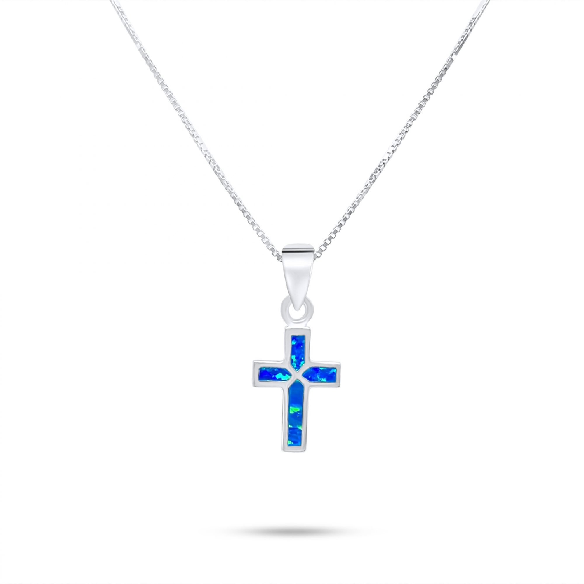 Opal cross pendant