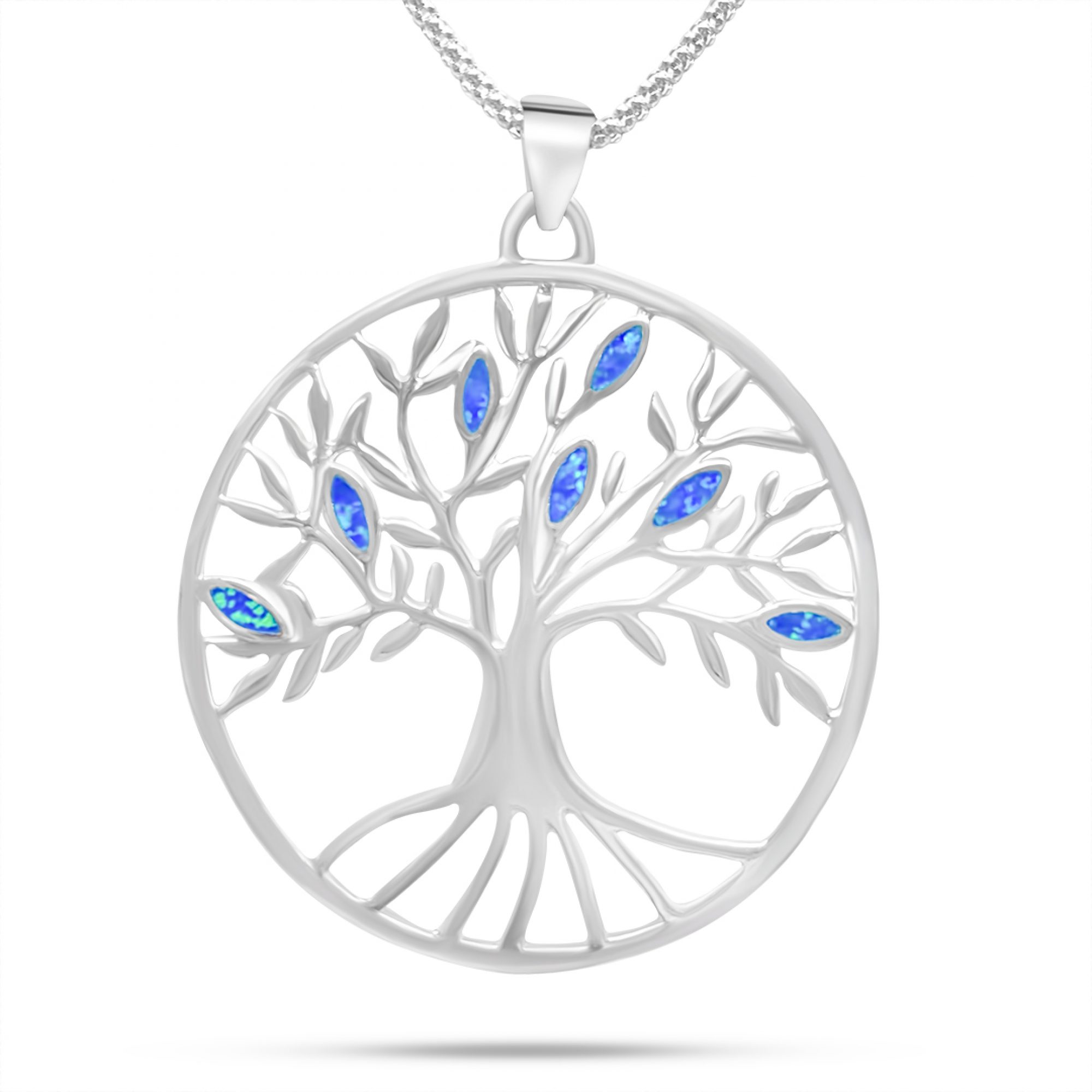 Opal tree of life pendant