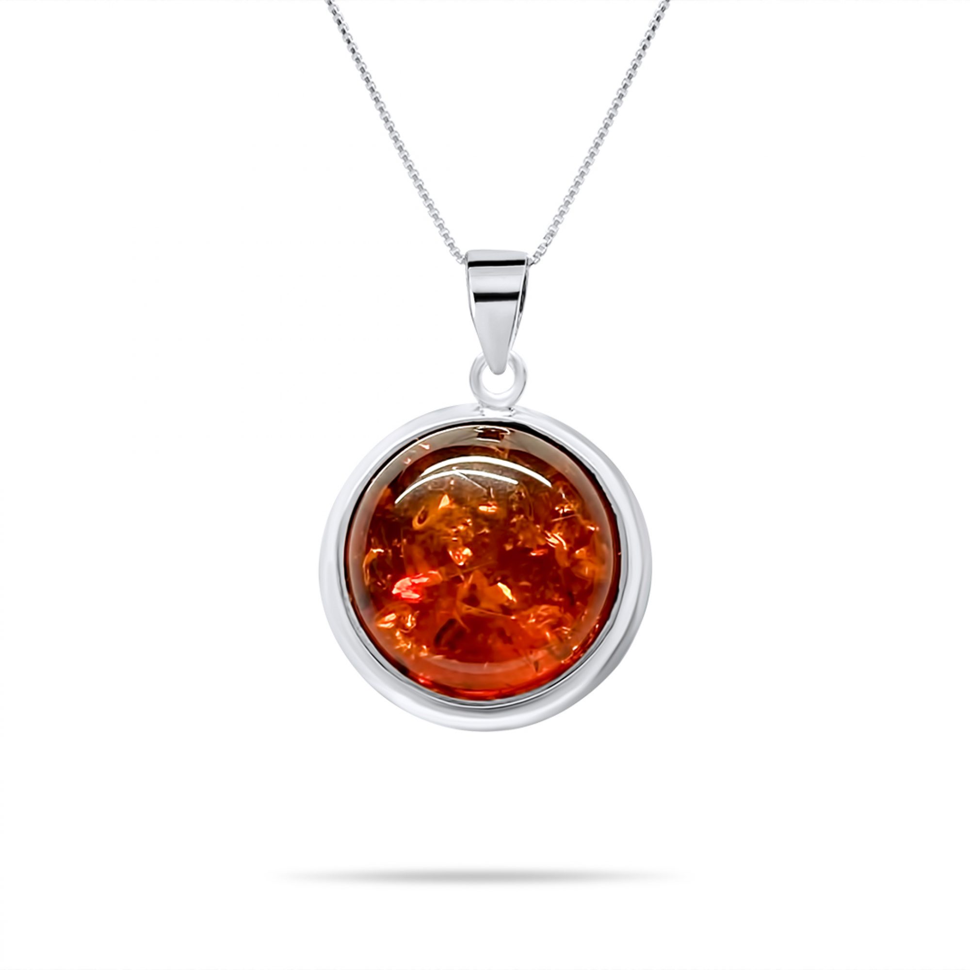 Amber silver necklace