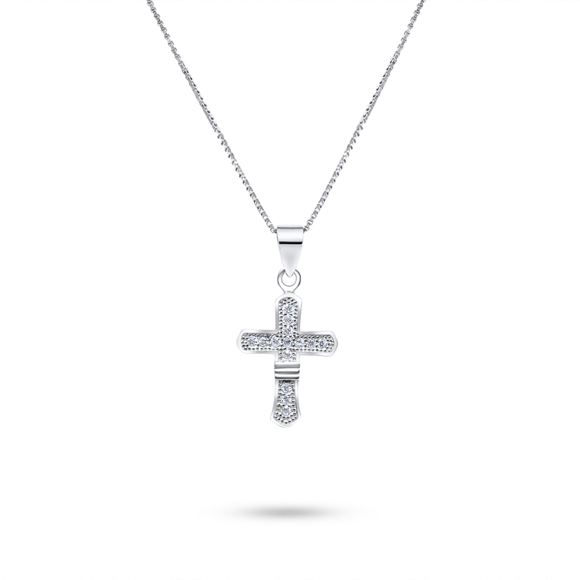 Cross necklace with zircon stones