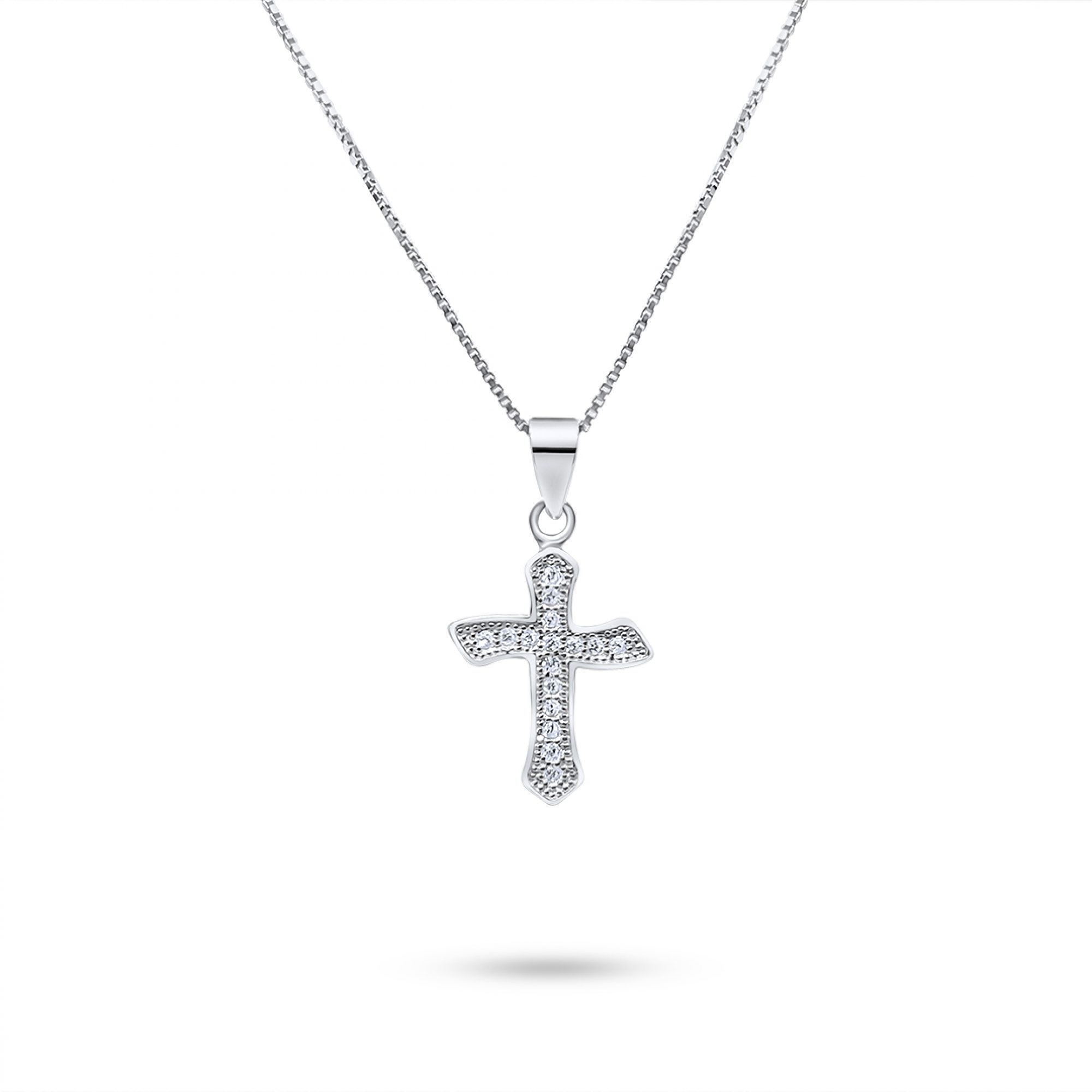 Cross necklace with zircon stones