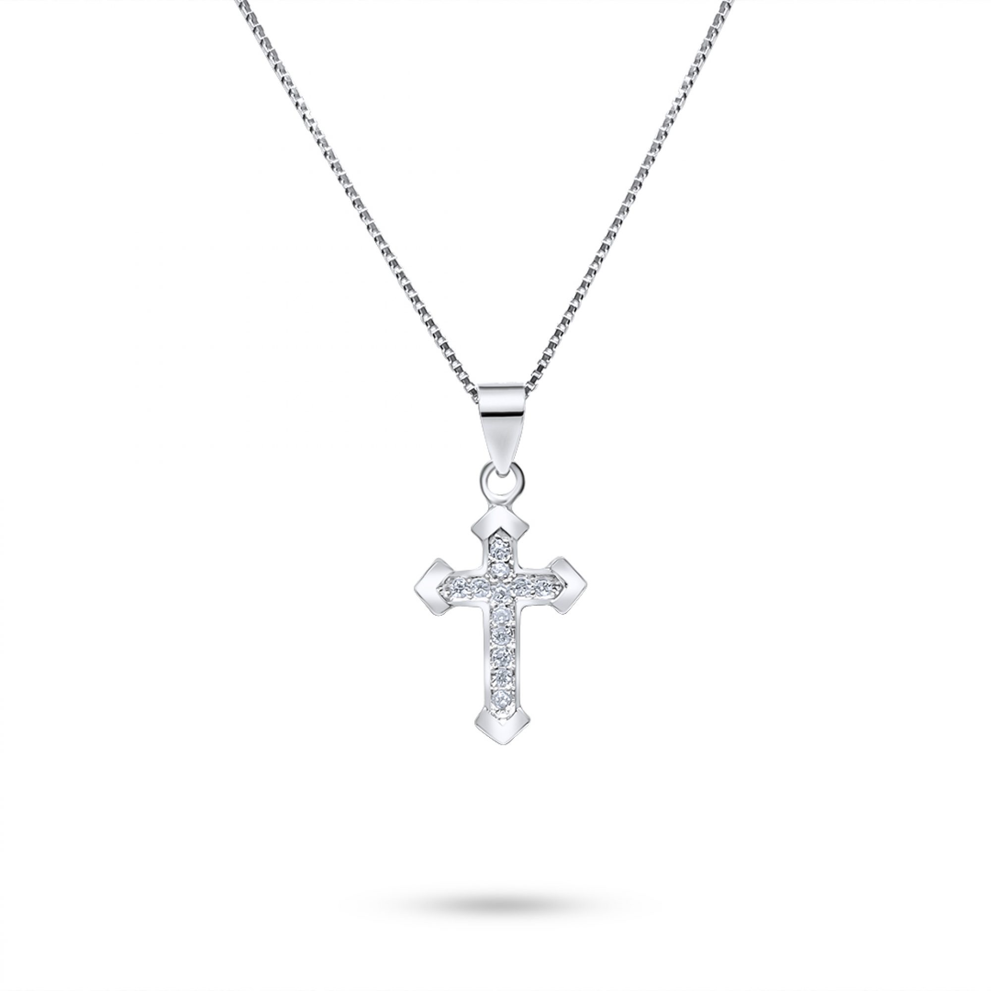 Cross necklace with zircon stones