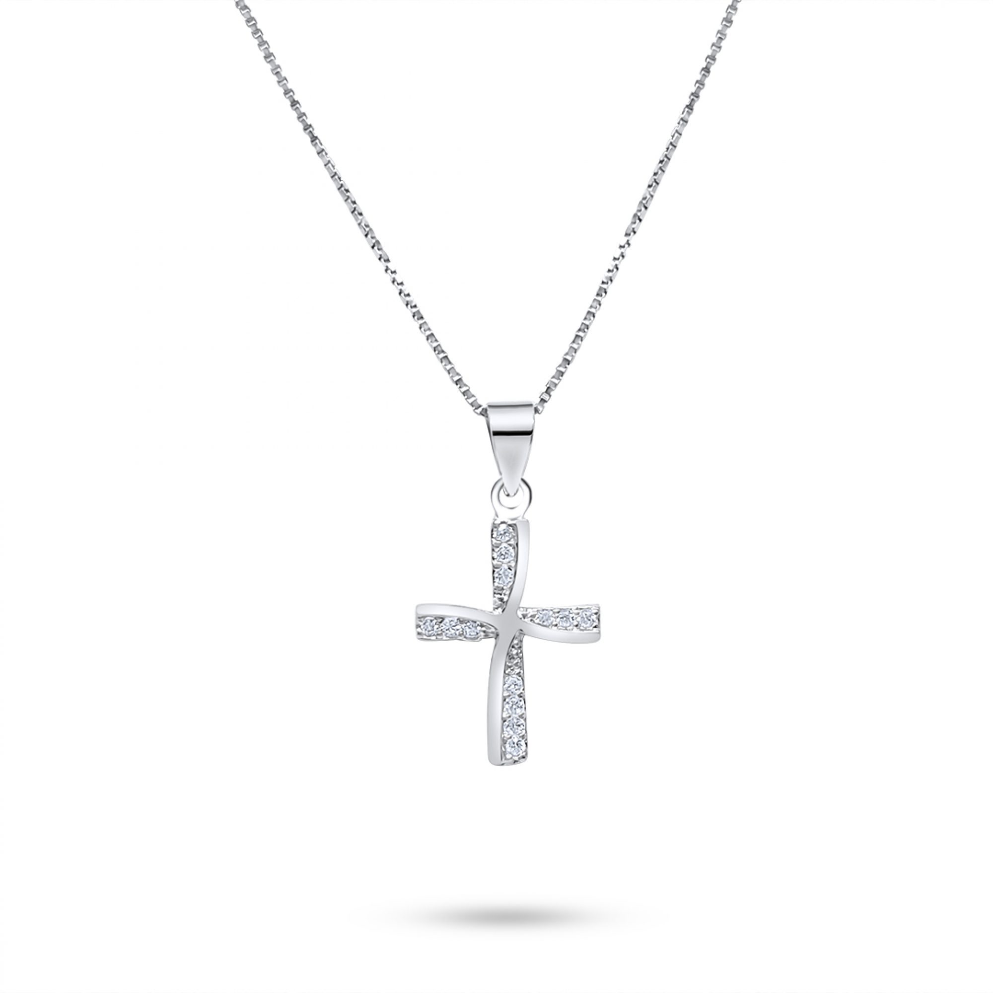 Cross necklace with zircon stones