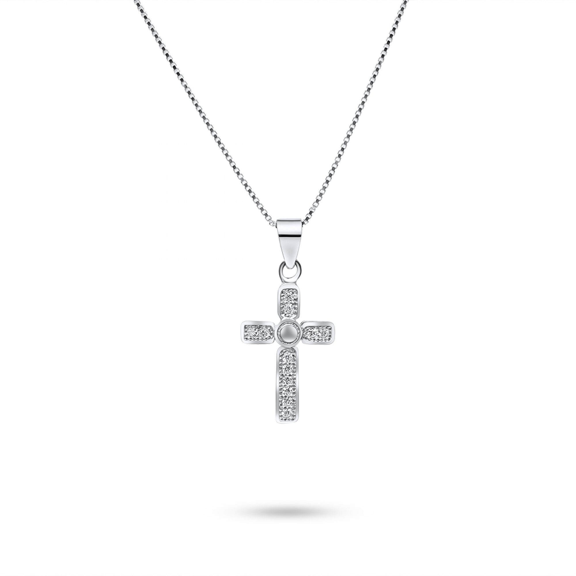 Cross necklace with zircon stones