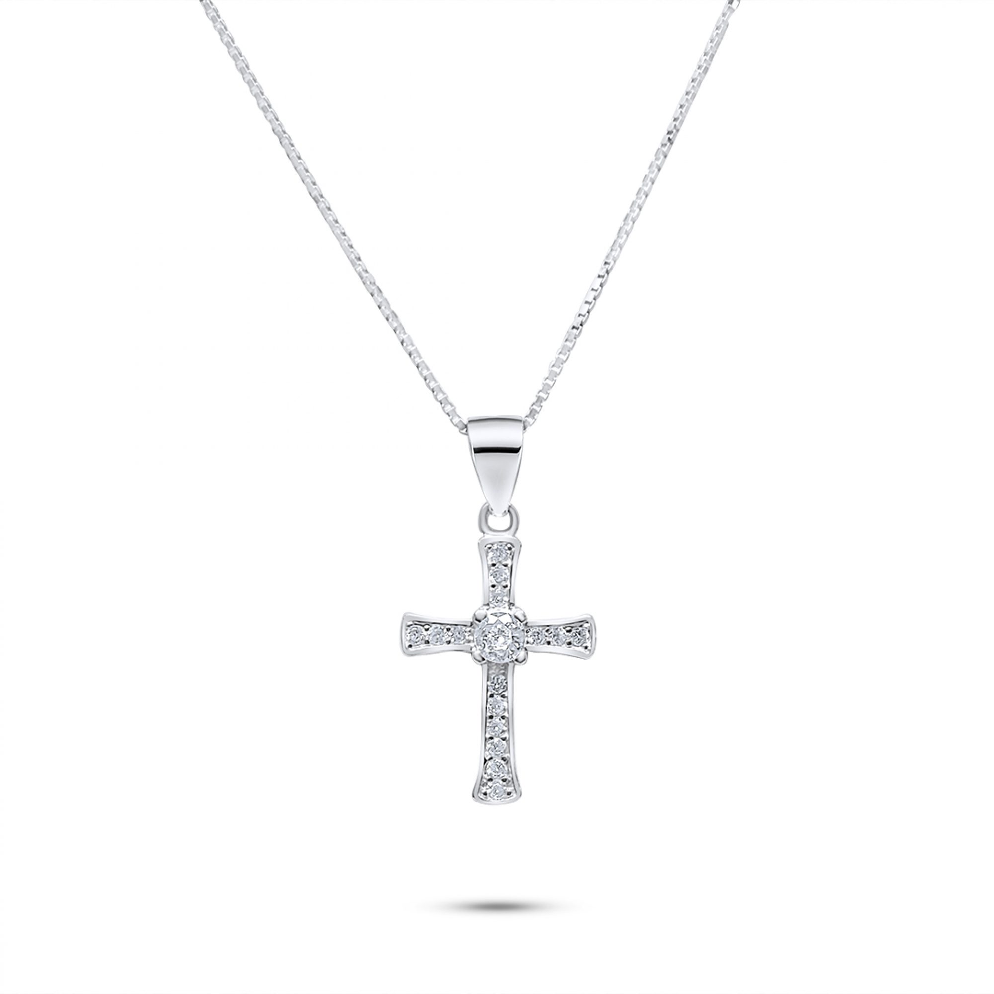 Cross necklace with zircon stones