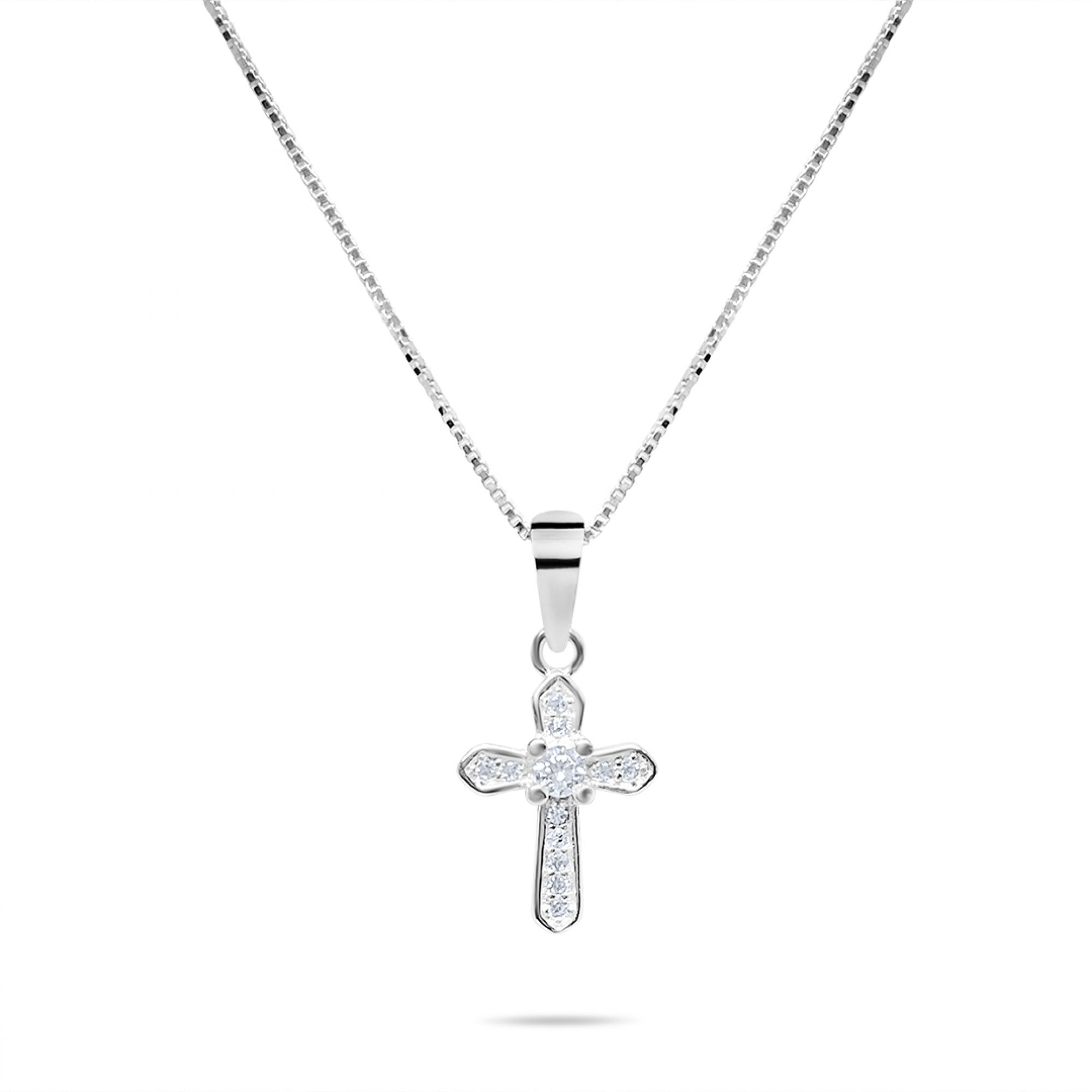 Cross necklace with zircon stones