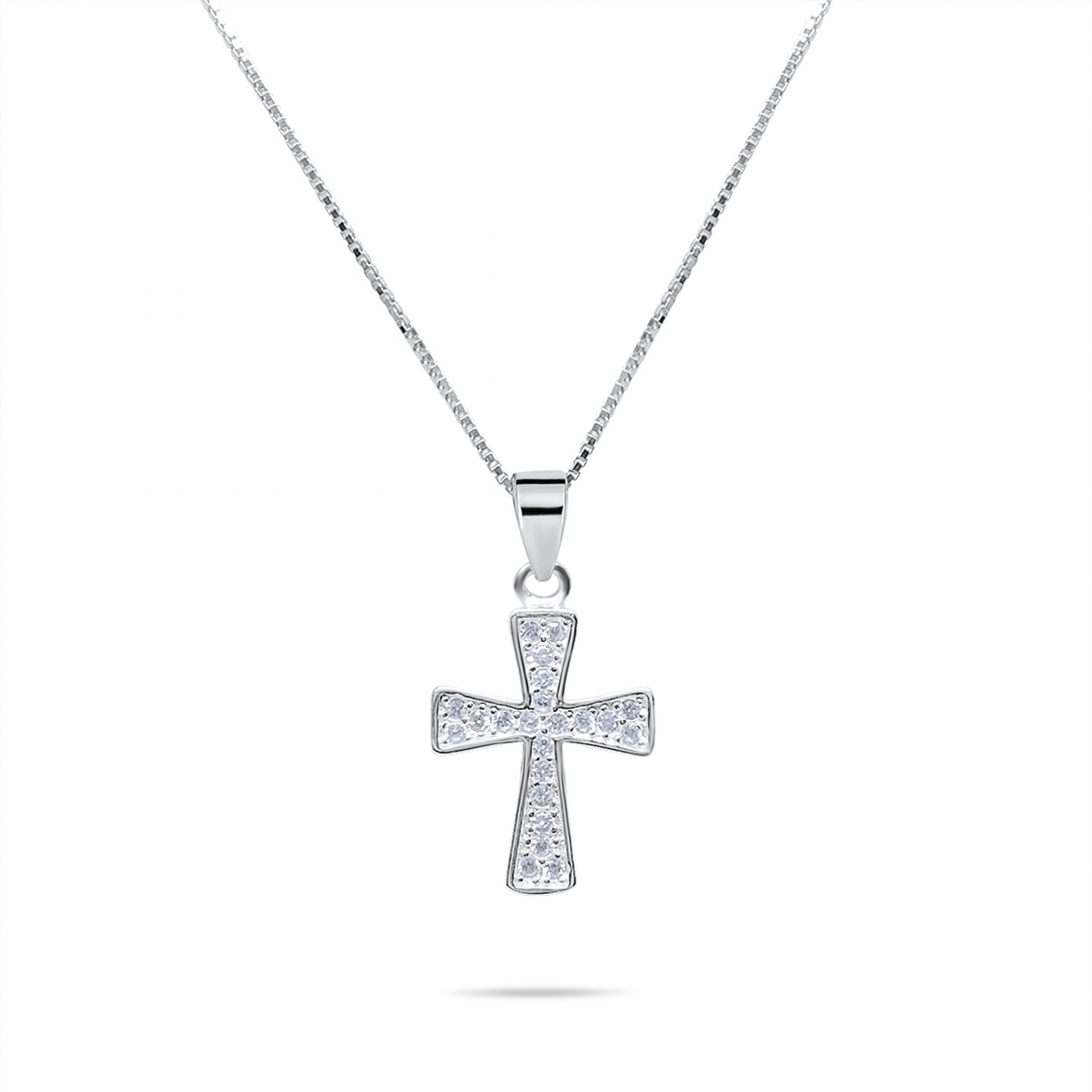 Cross necklace with zircon stones