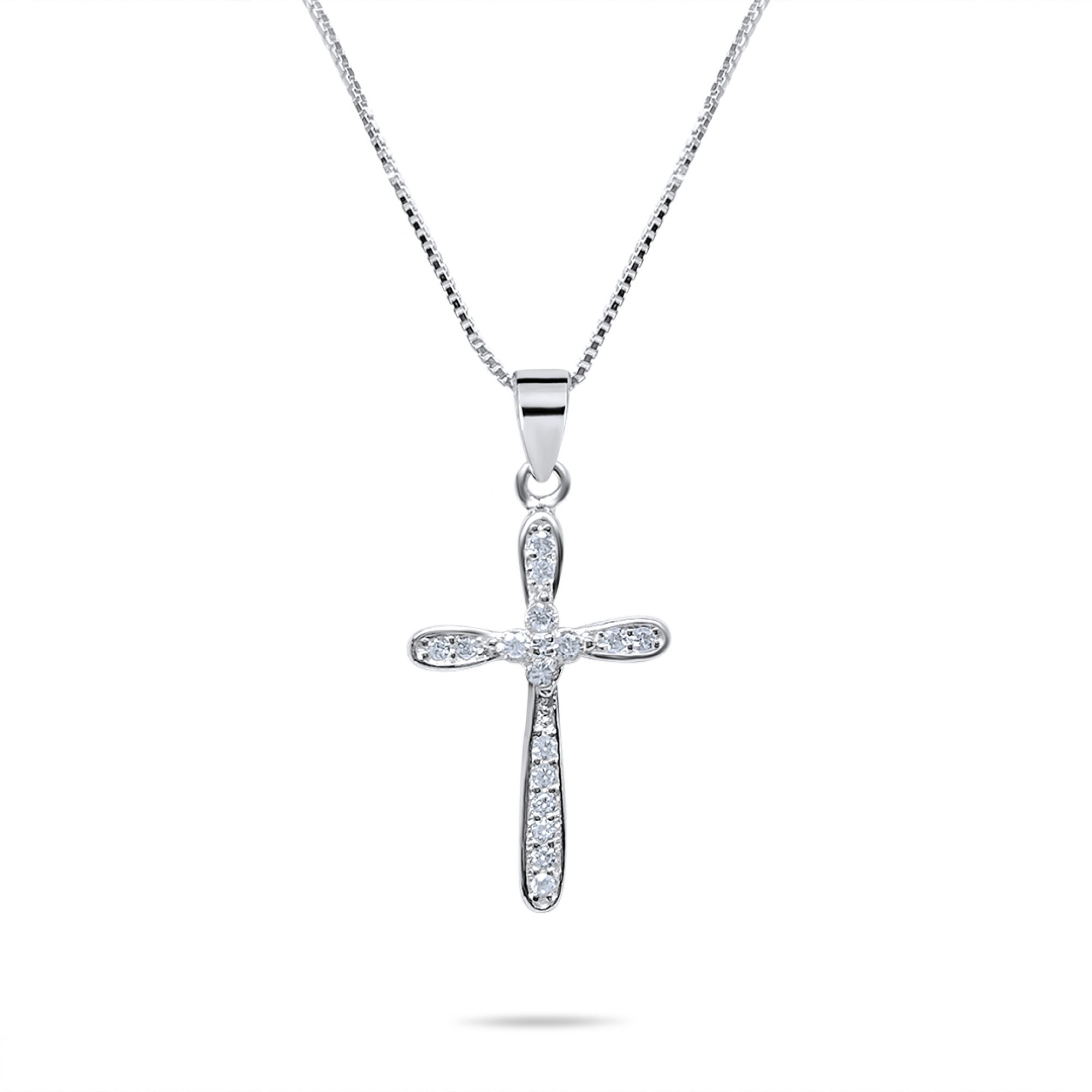 Cross necklace with zircon stones