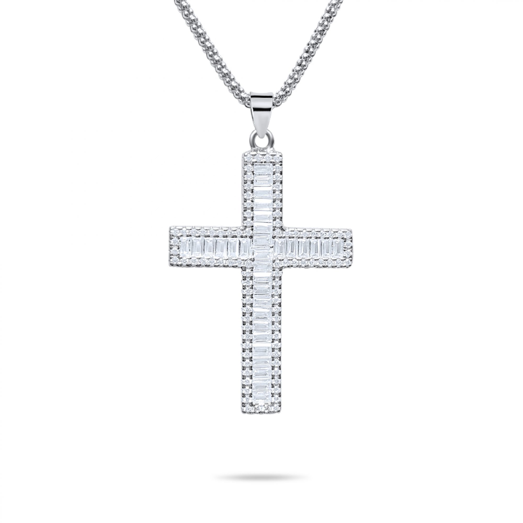 Cross necklace with zircon stones