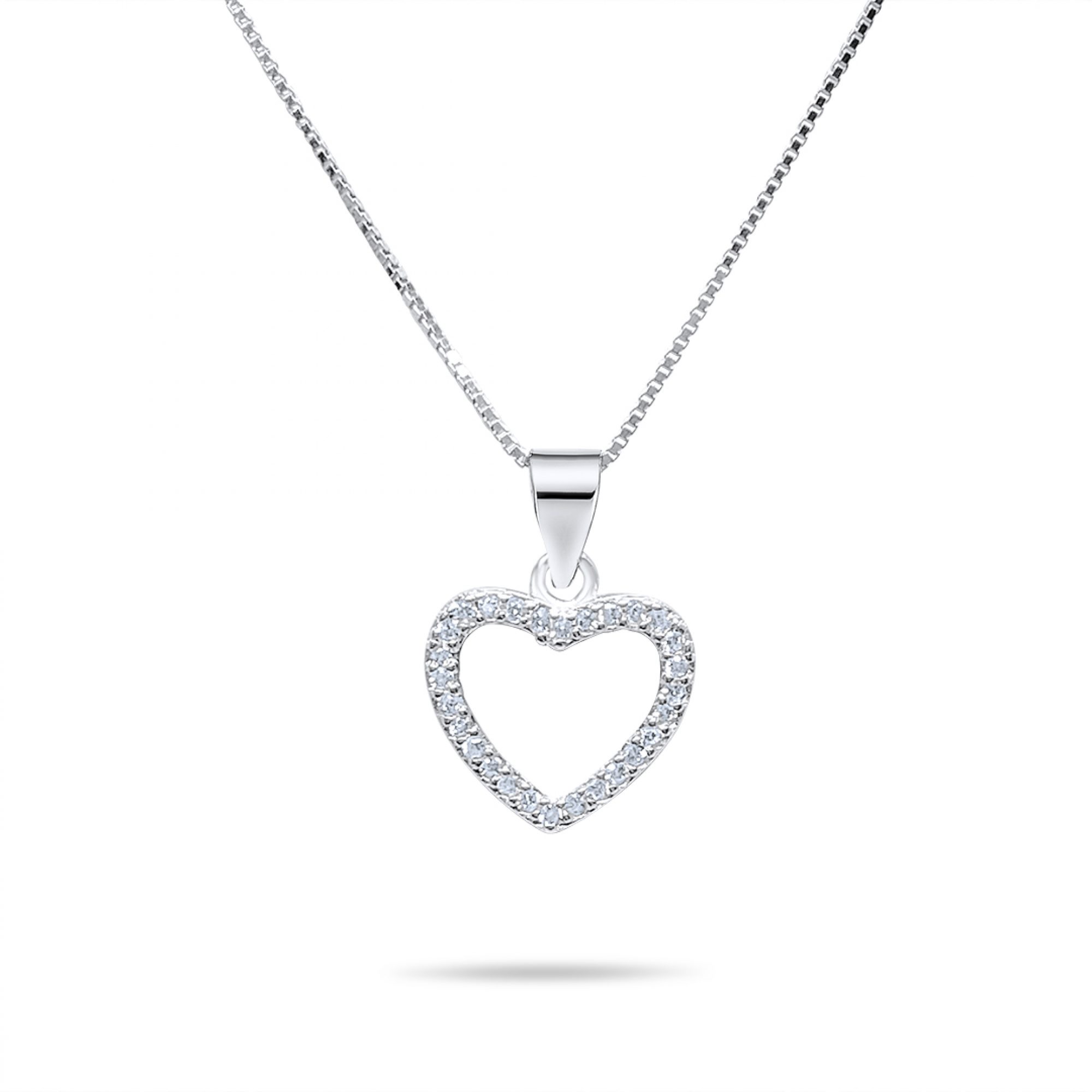 Heart necklace with zircon stones