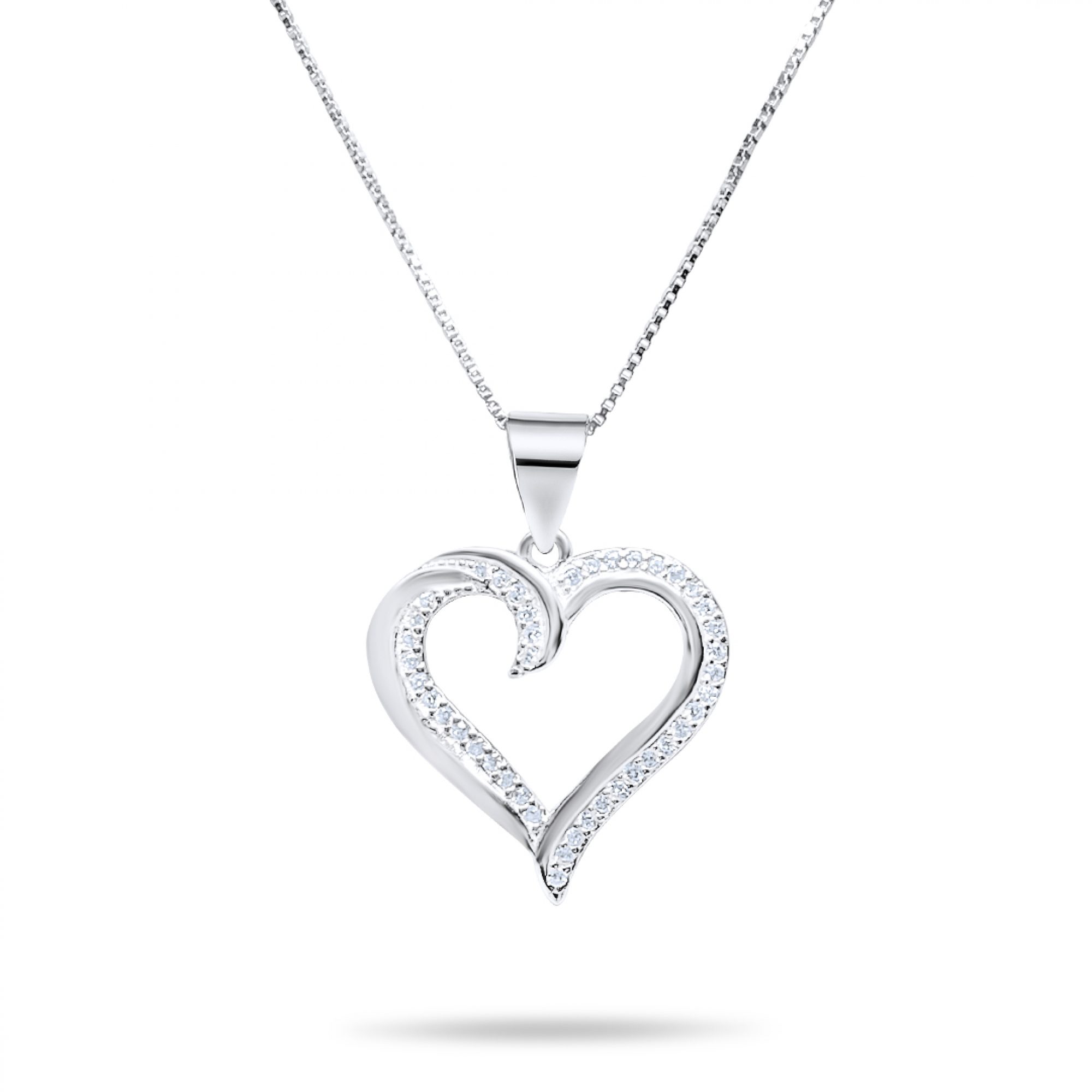 Heart necklace with zircon stones