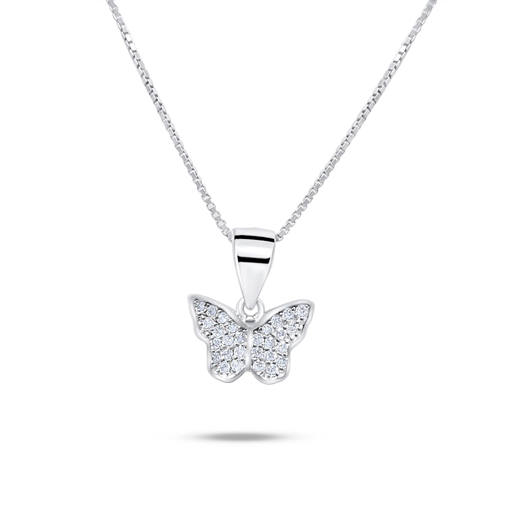 Butterfly necklace with zircon stones