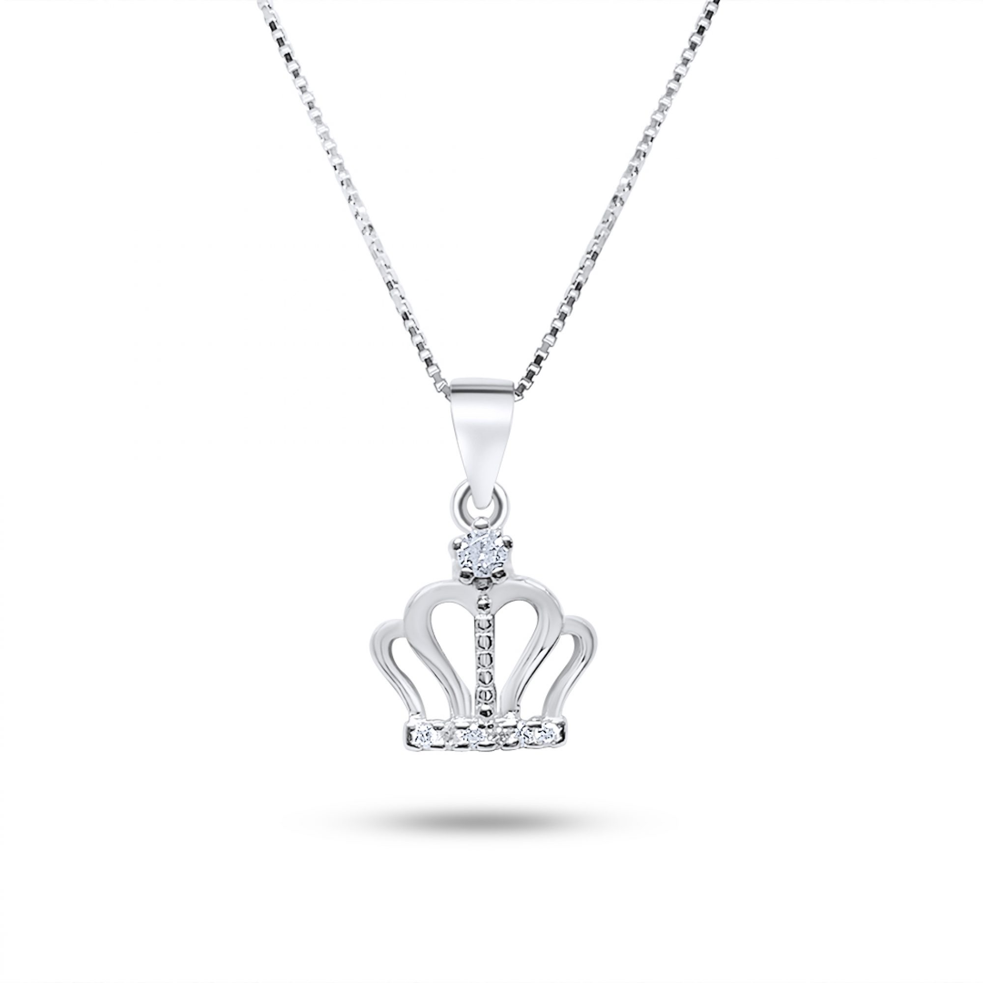 Crown necklace with zircon stones