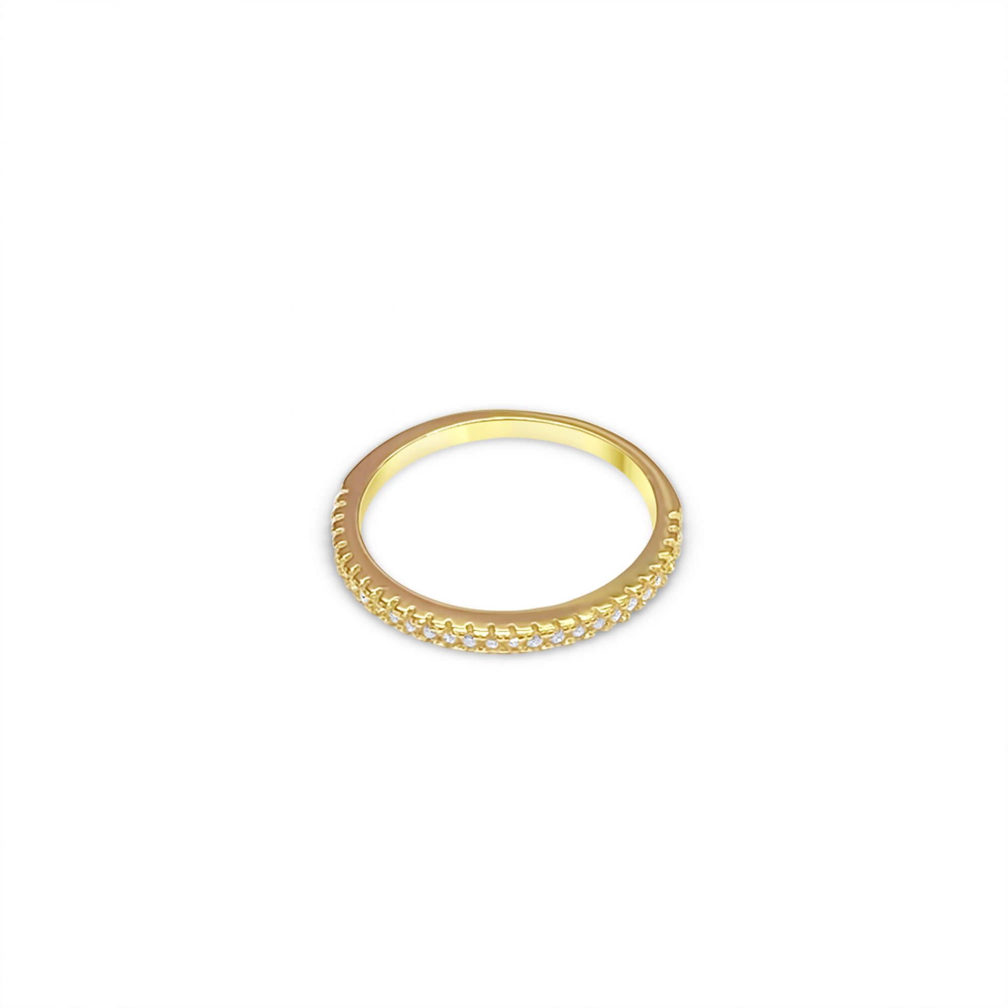 Gold plated ring with zircon stones