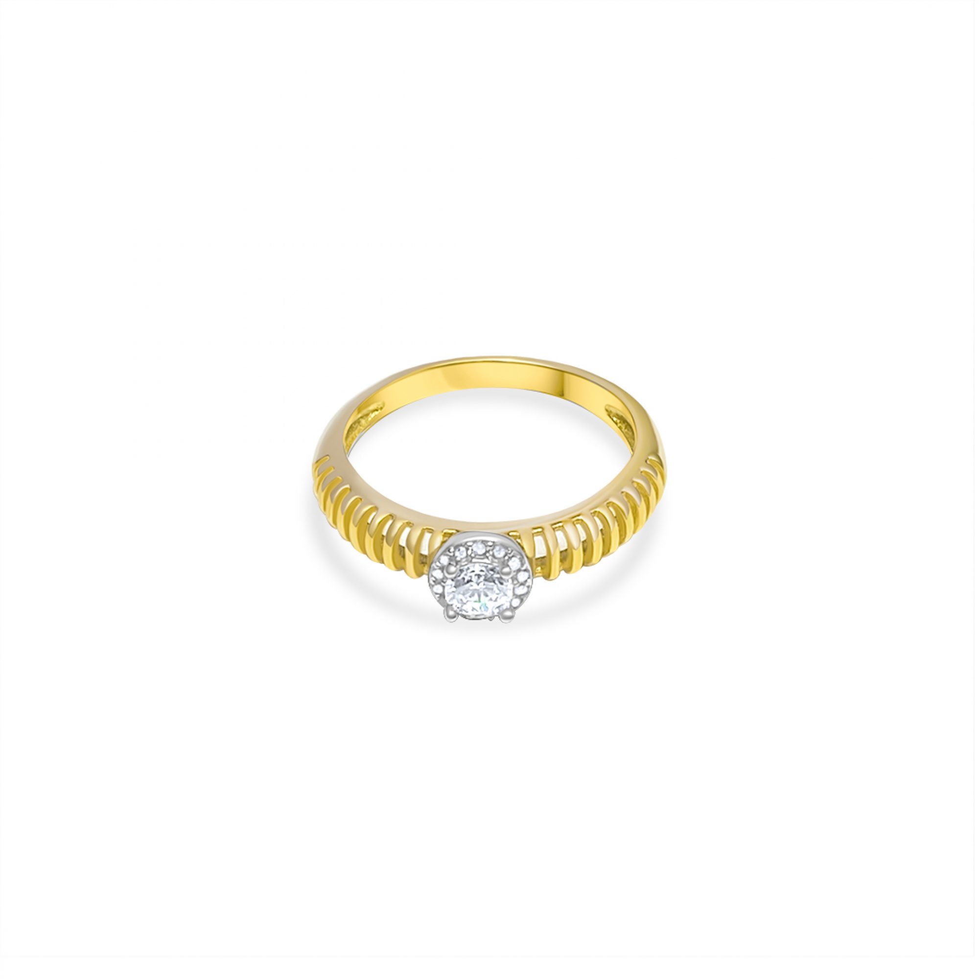 Gold plated ring with zircon stones